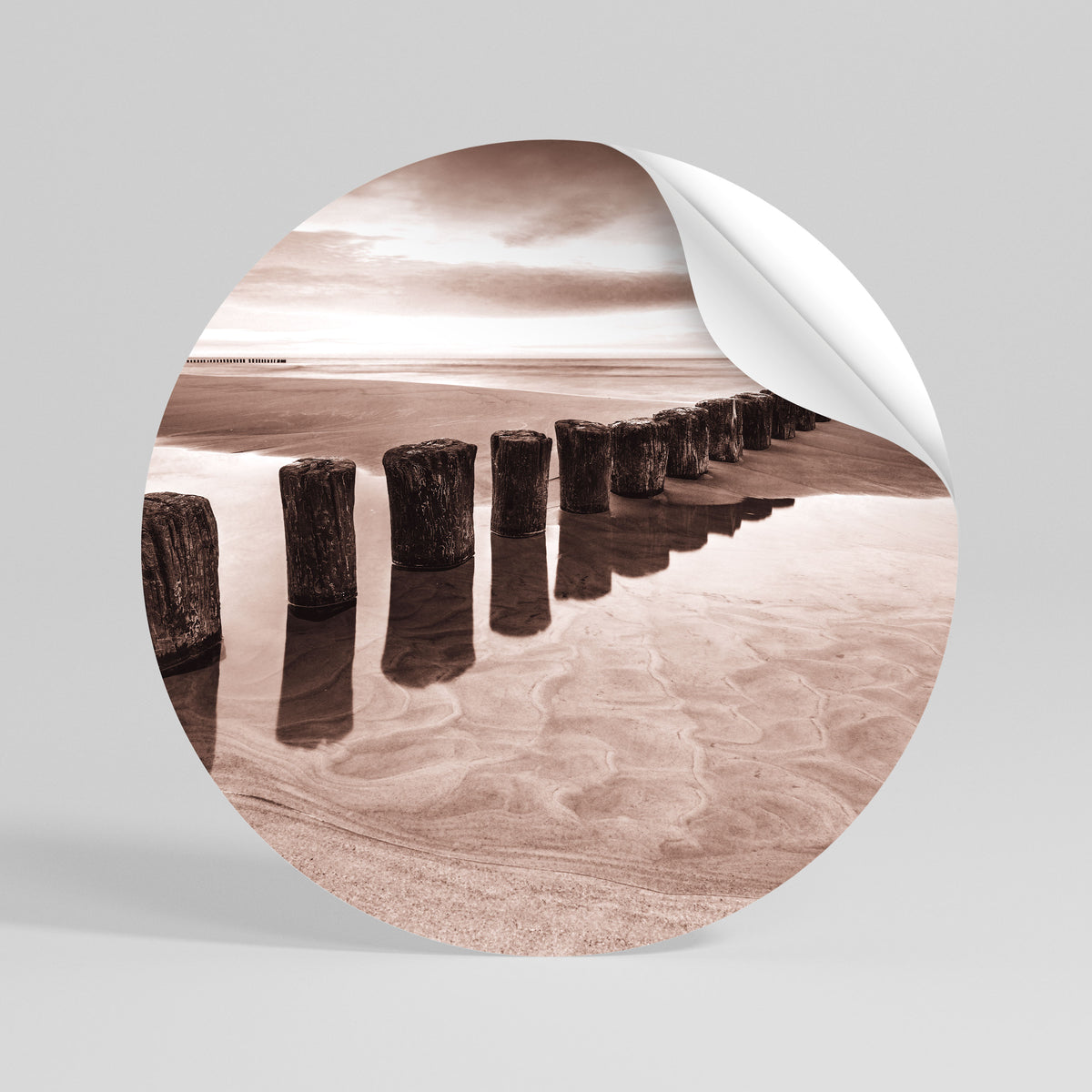 SERENE SHORELINE SEQUENCE Runder Wandsticker zum Abziehen und Aufkleben