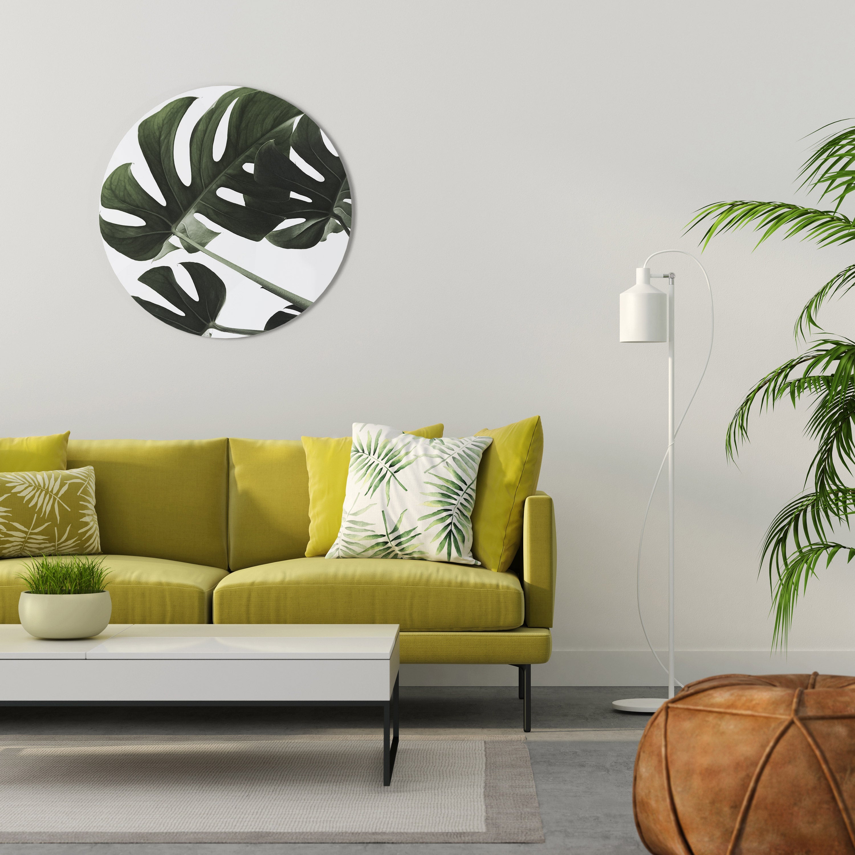 FOLIAGE FUSION Runde Wanddekoration Ø 69 cm