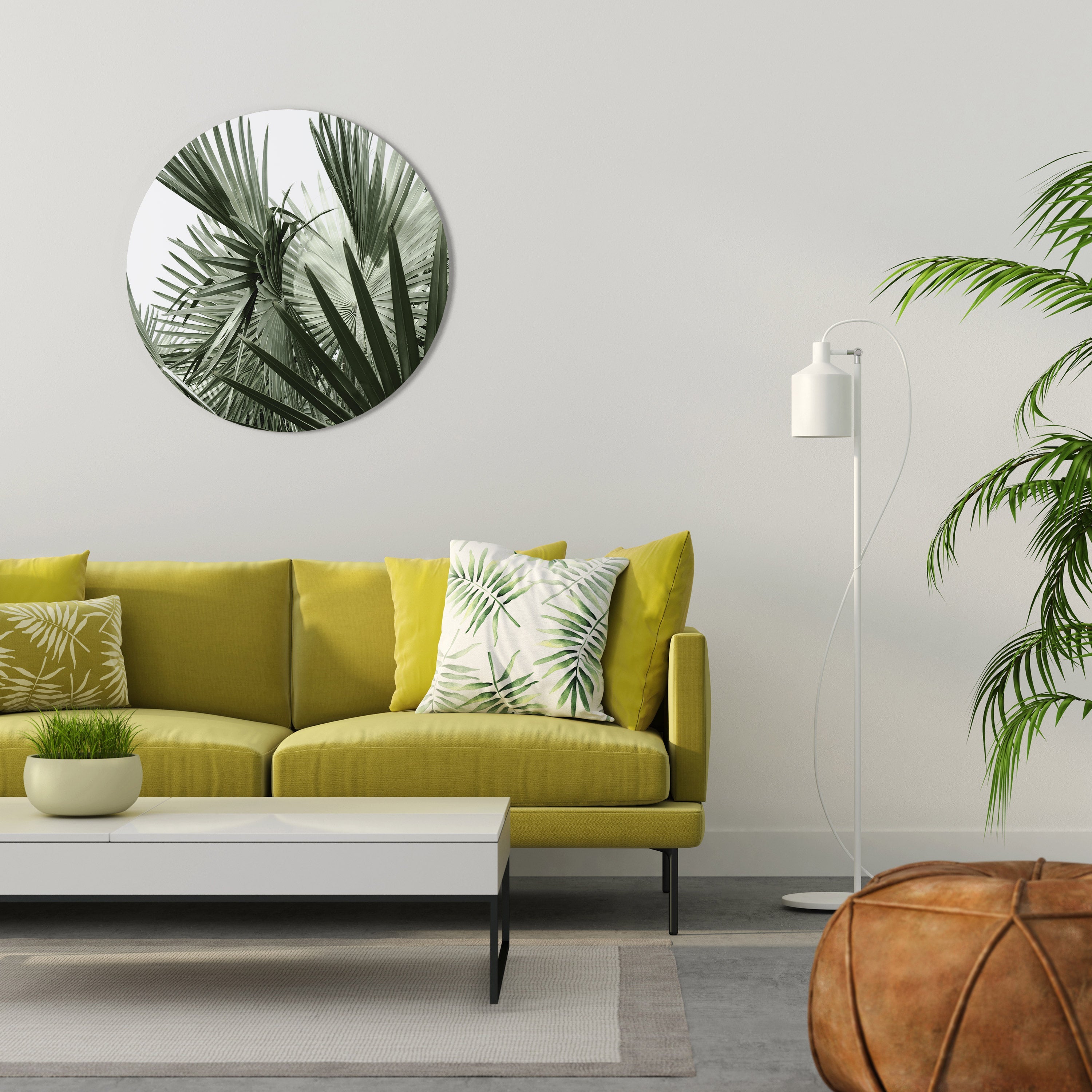 PALM PARADISE DANCE Runde Wanddekoration Ø 69 cm