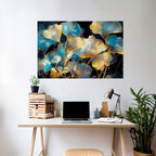 GLIMMERING GINKGO DREAMS Peel and Stick Horizontal Poster