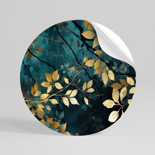 LUSH TURQUOISE Runder Wandsticker zum Abziehen und Aufkleben