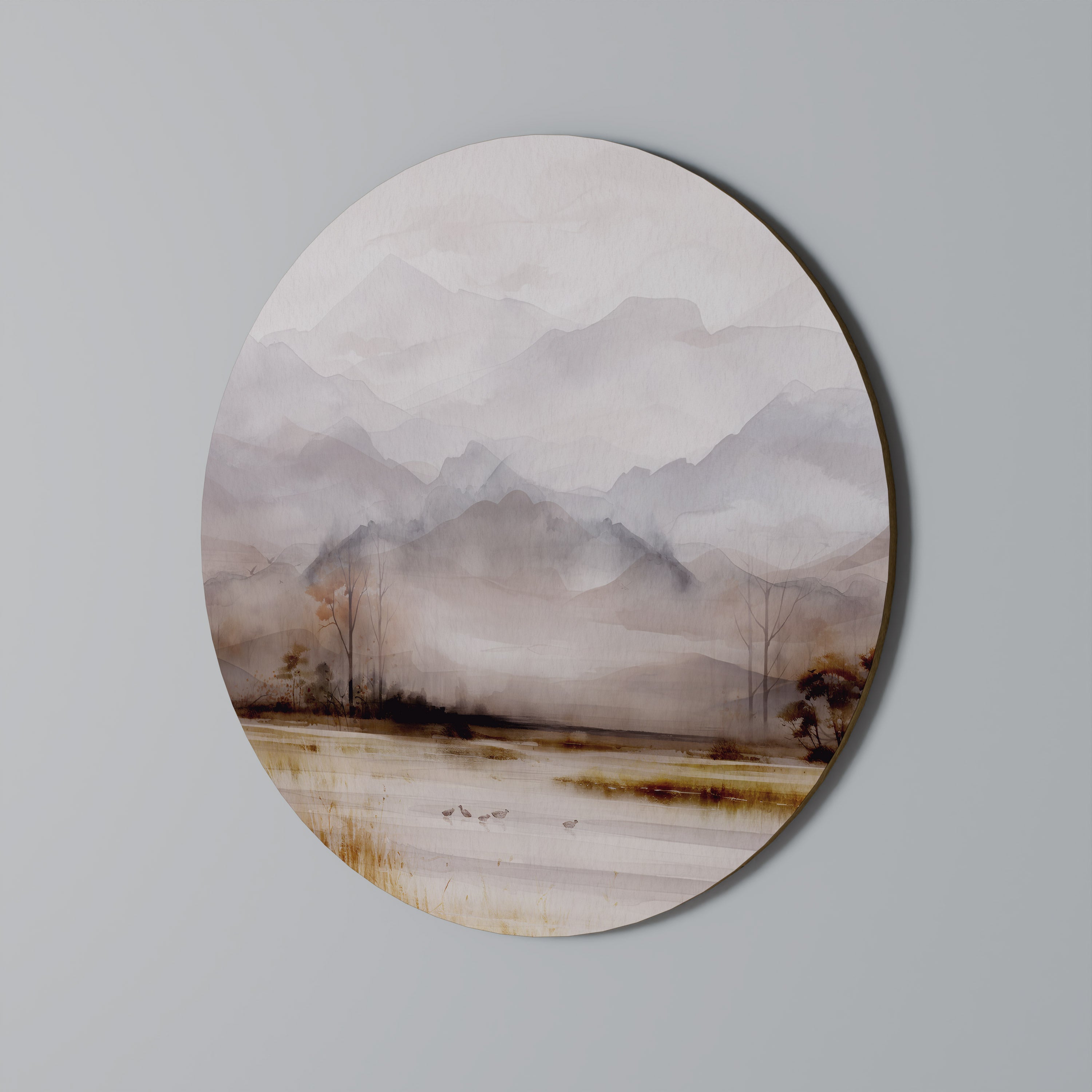 MISTY HORIZONS UNVEILED Runde Wanddekoration Ø 69 cm
