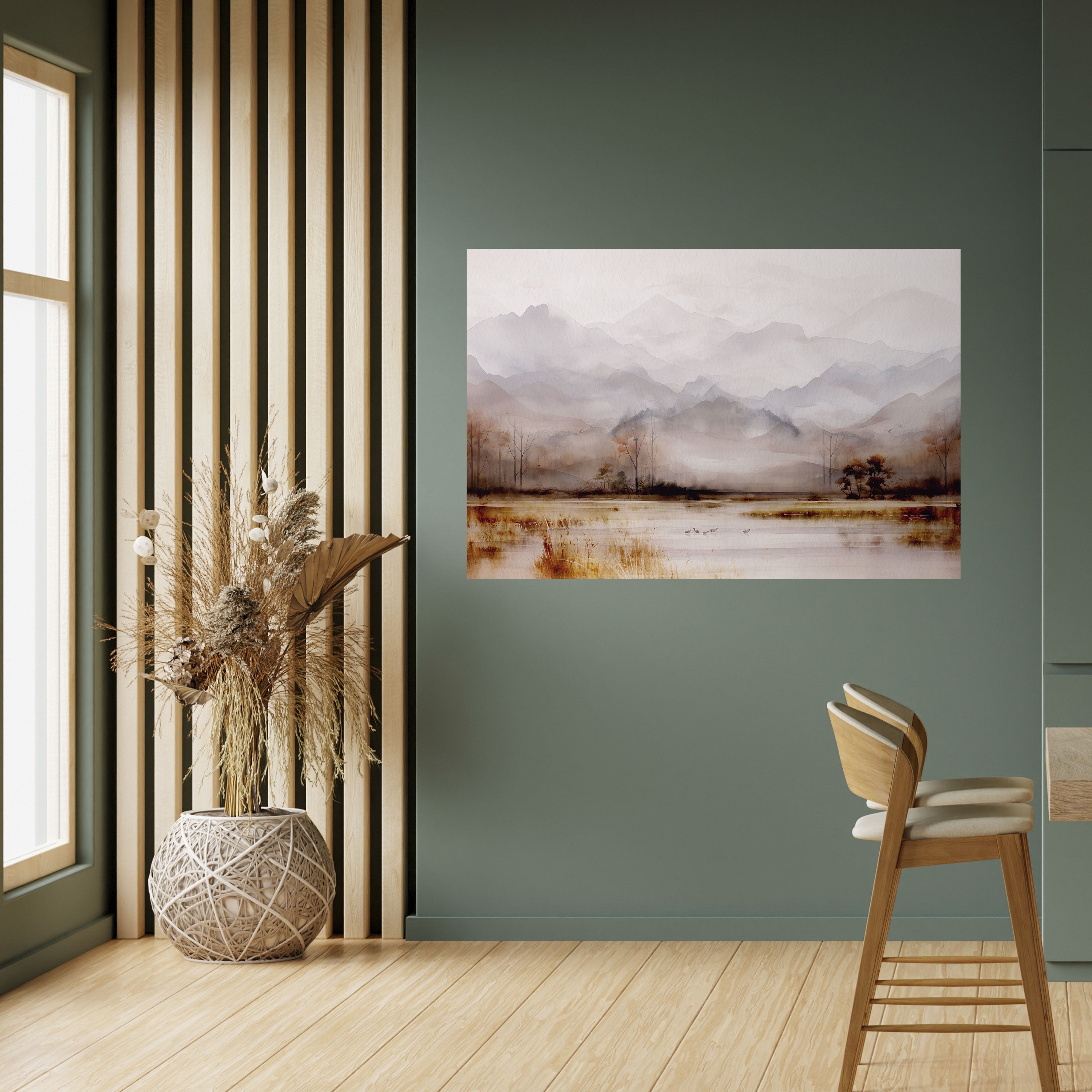 MISTY HORIZONS UNVEILED Horizontales Poster zum Abziehen und Aufkleben