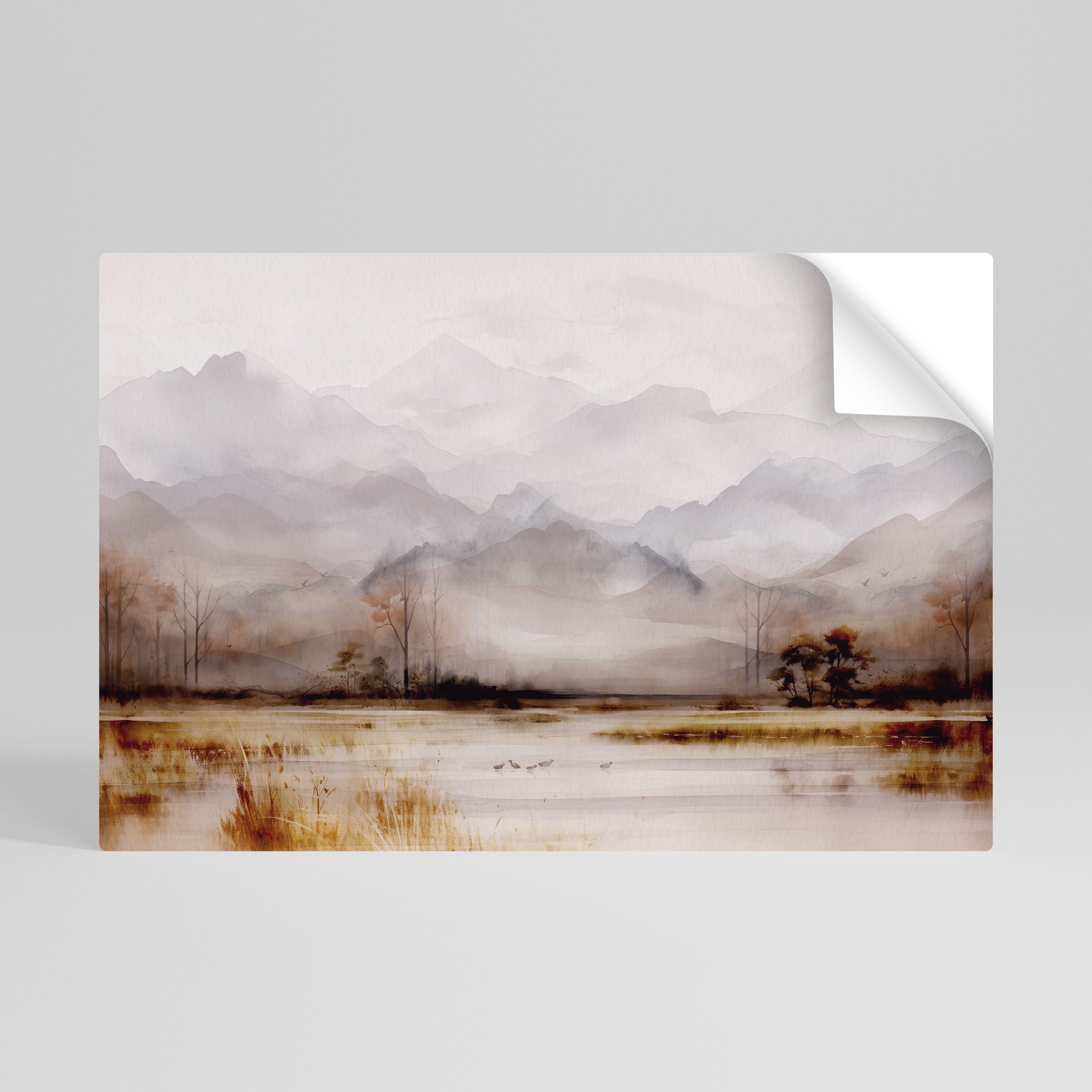 MISTY HORIZONS UNVEILED Horizontales Poster zum Abziehen und Aufkleben