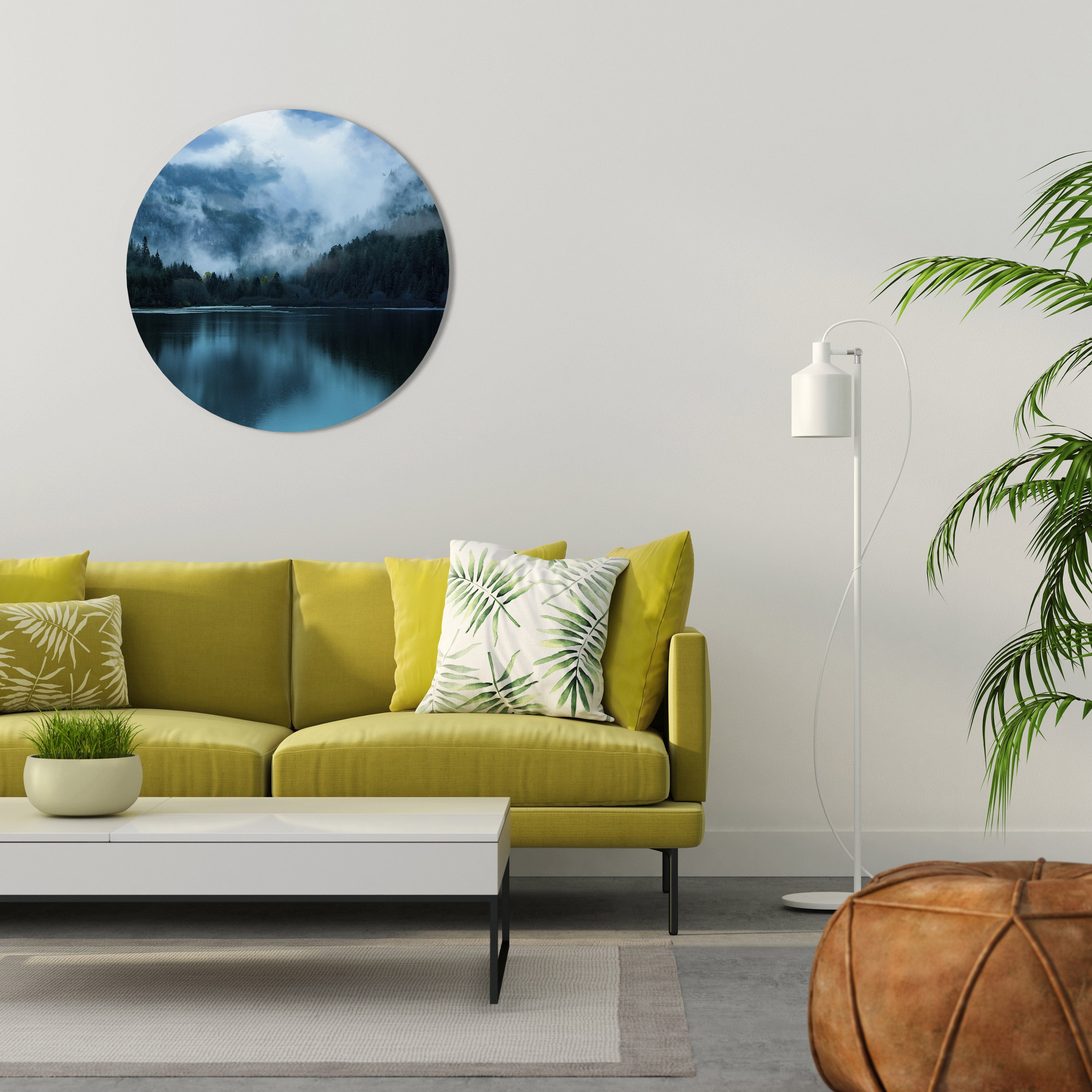 MYSTICAL MIST REFLECTIONS Runde Wanddekoration Ø 69 cm