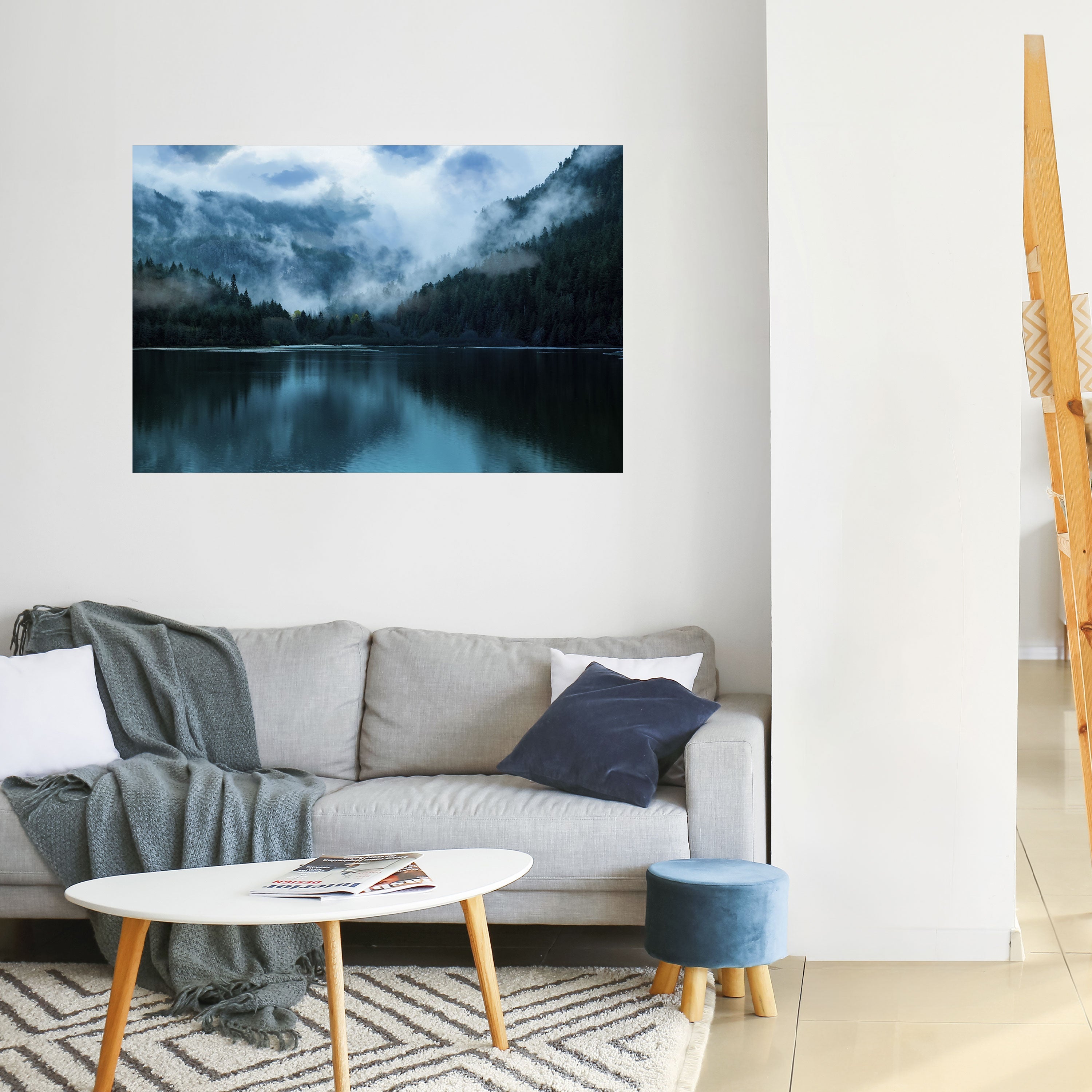 MYSTICAL MIST REFLECTIONS Horizontales Poster zum Abziehen und Aufkleben