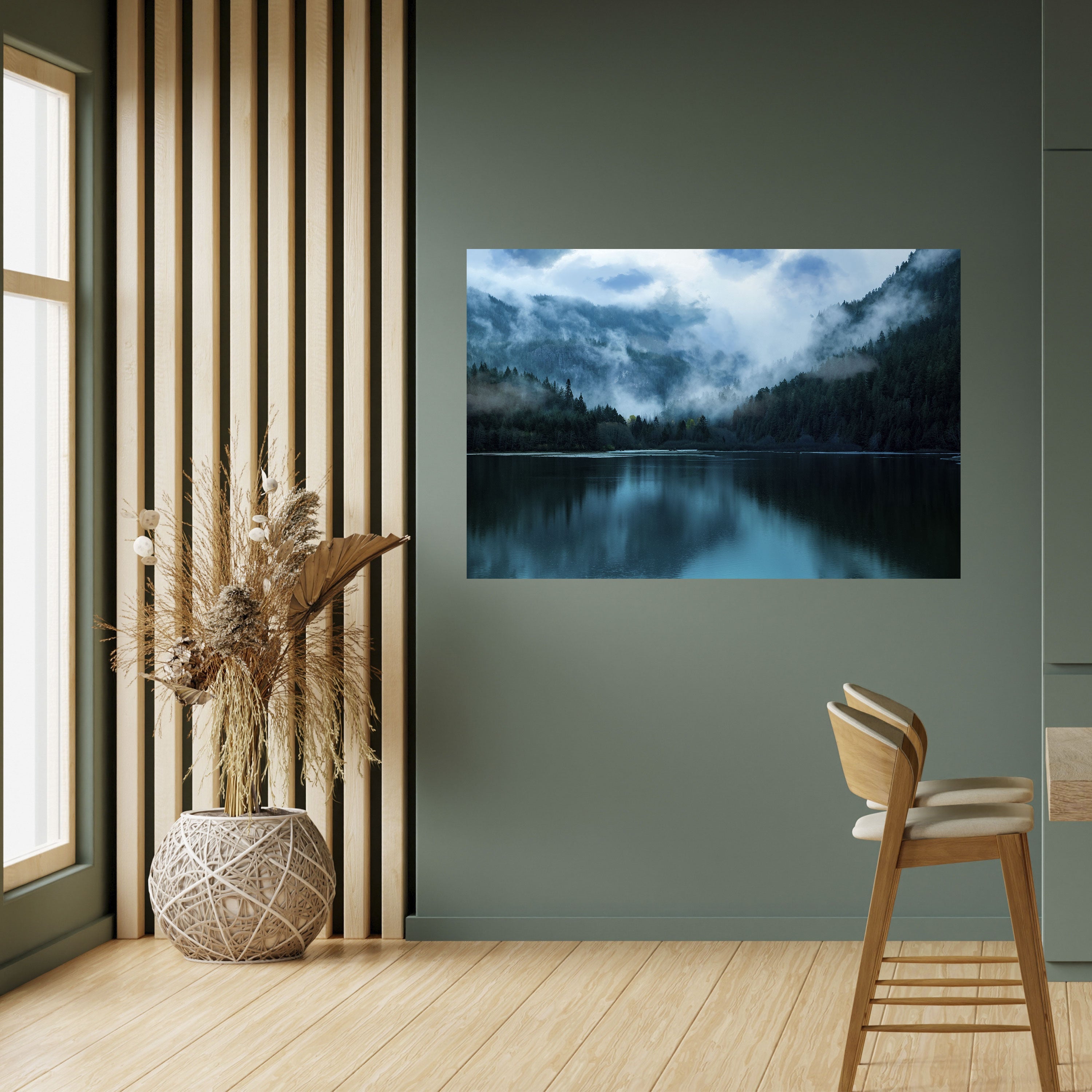 MYSTICAL MIST REFLECTIONS Horizontales Poster zum Abziehen und Aufkleben