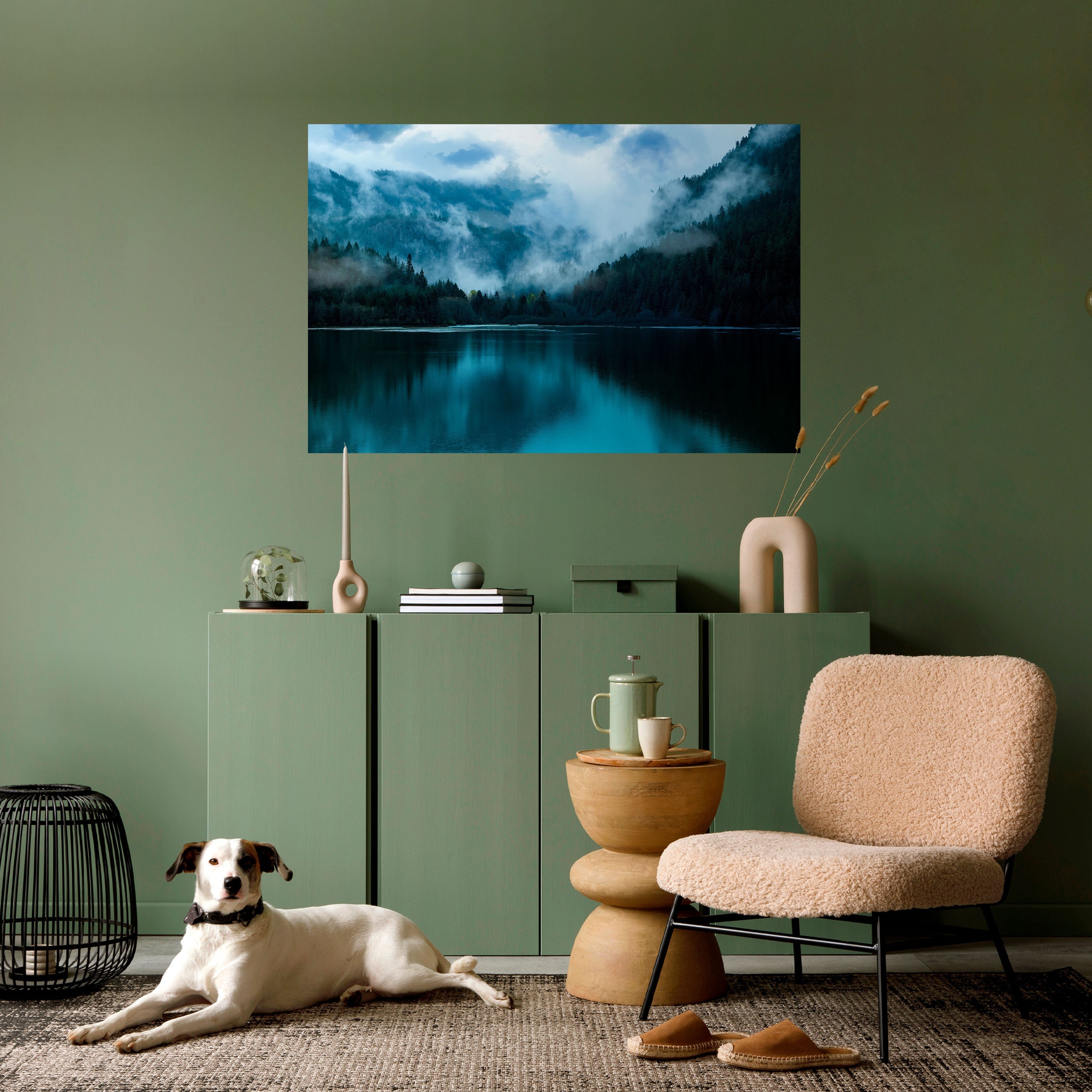 MYSTICAL MIST REFLECTIONS Horizontales Poster zum Abziehen und Aufkleben