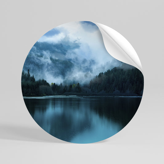 MYSTICAL MIST REFLECTIONS Runder Wandsticker zum Abziehen und Aufkleben
