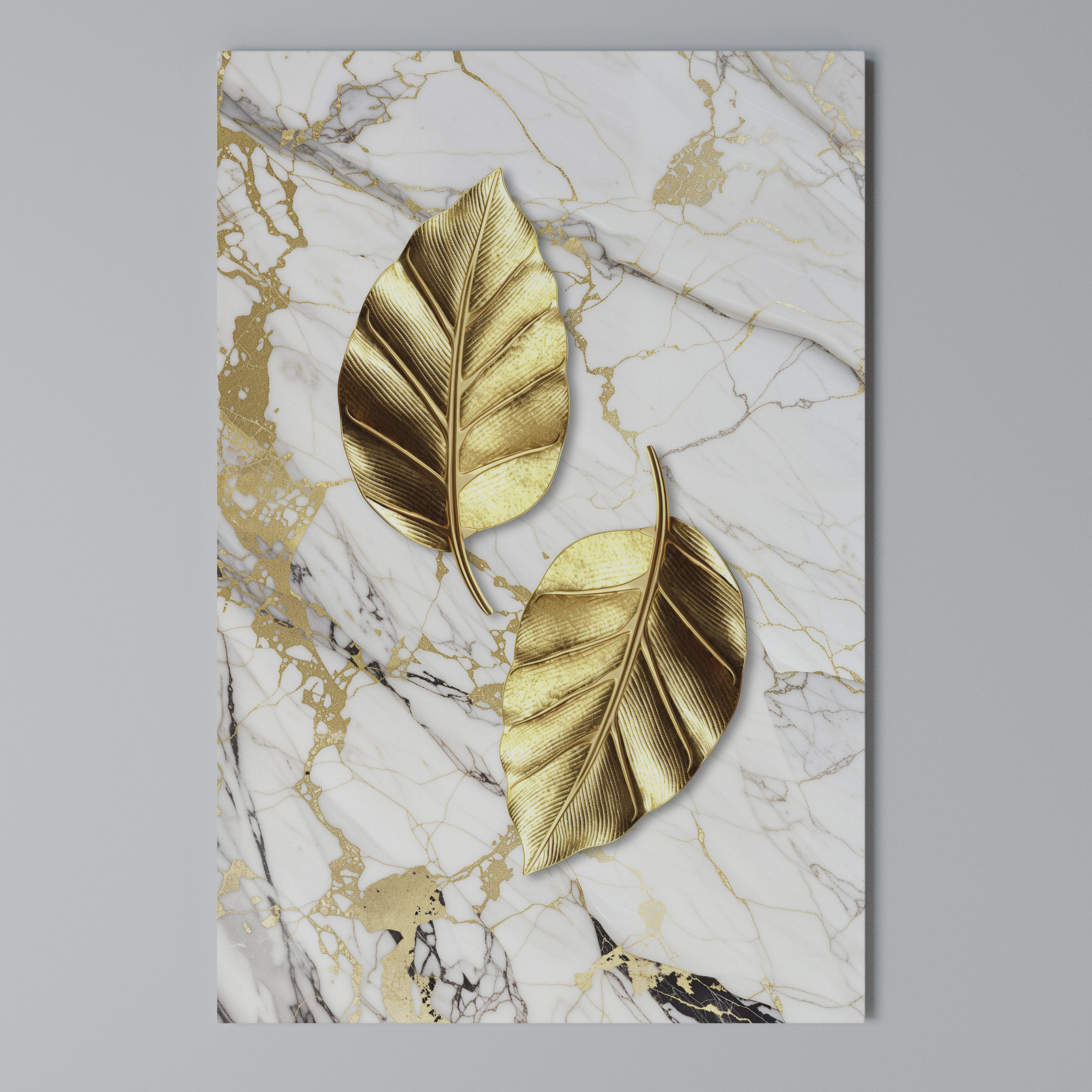MARBLE MEETS NATURE Vertical Canvas Print