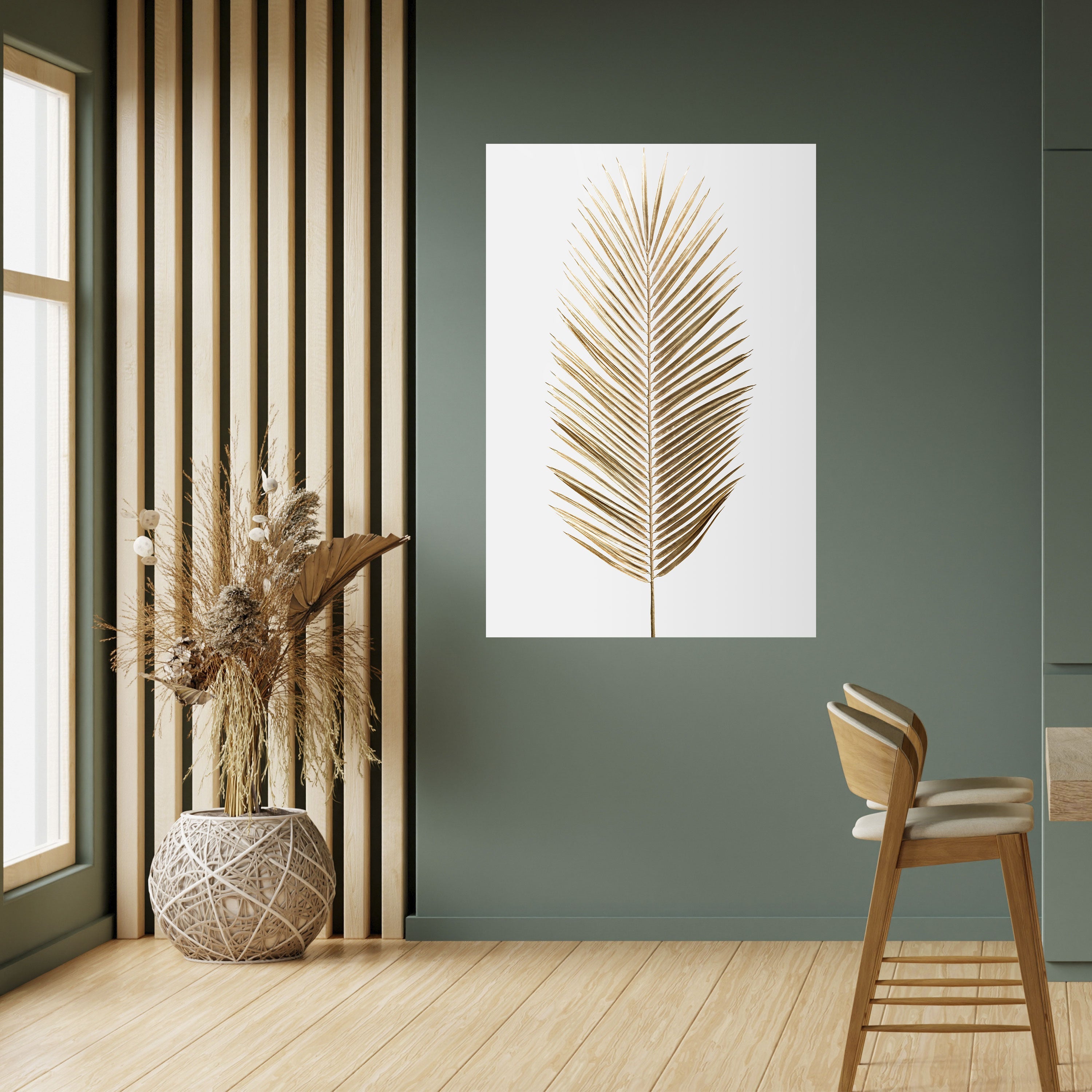 GOLDEN PALM ELEGANCE Vertikales Poster zum Abziehen und Aufkleben