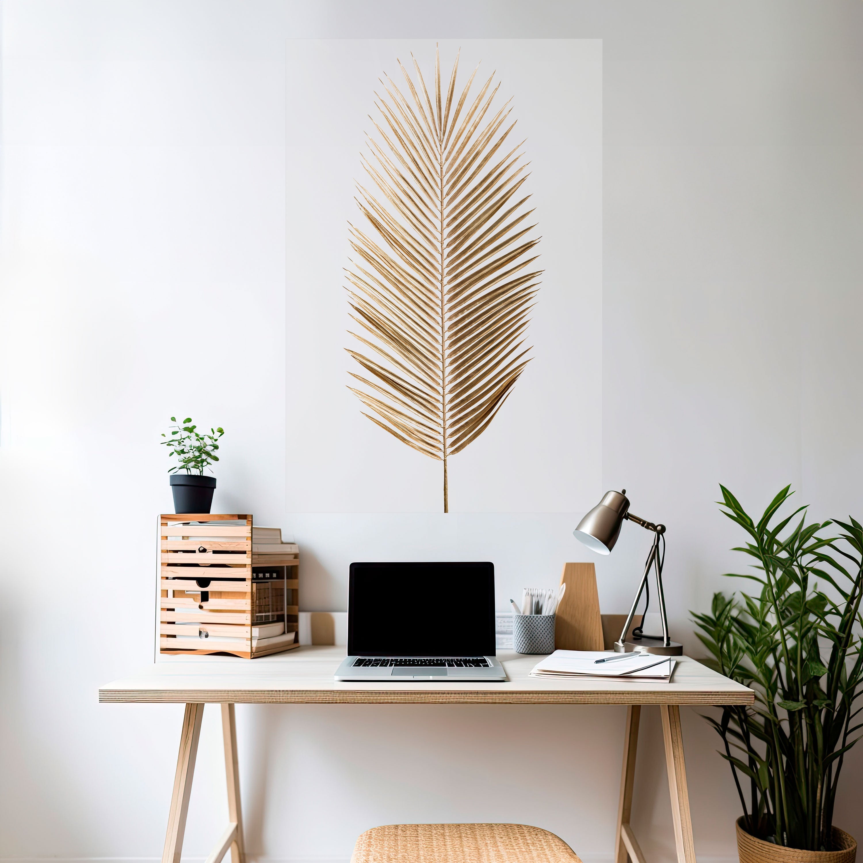 GOLDEN PALM ELEGANCE Vertikales Poster zum Abziehen und Aufkleben