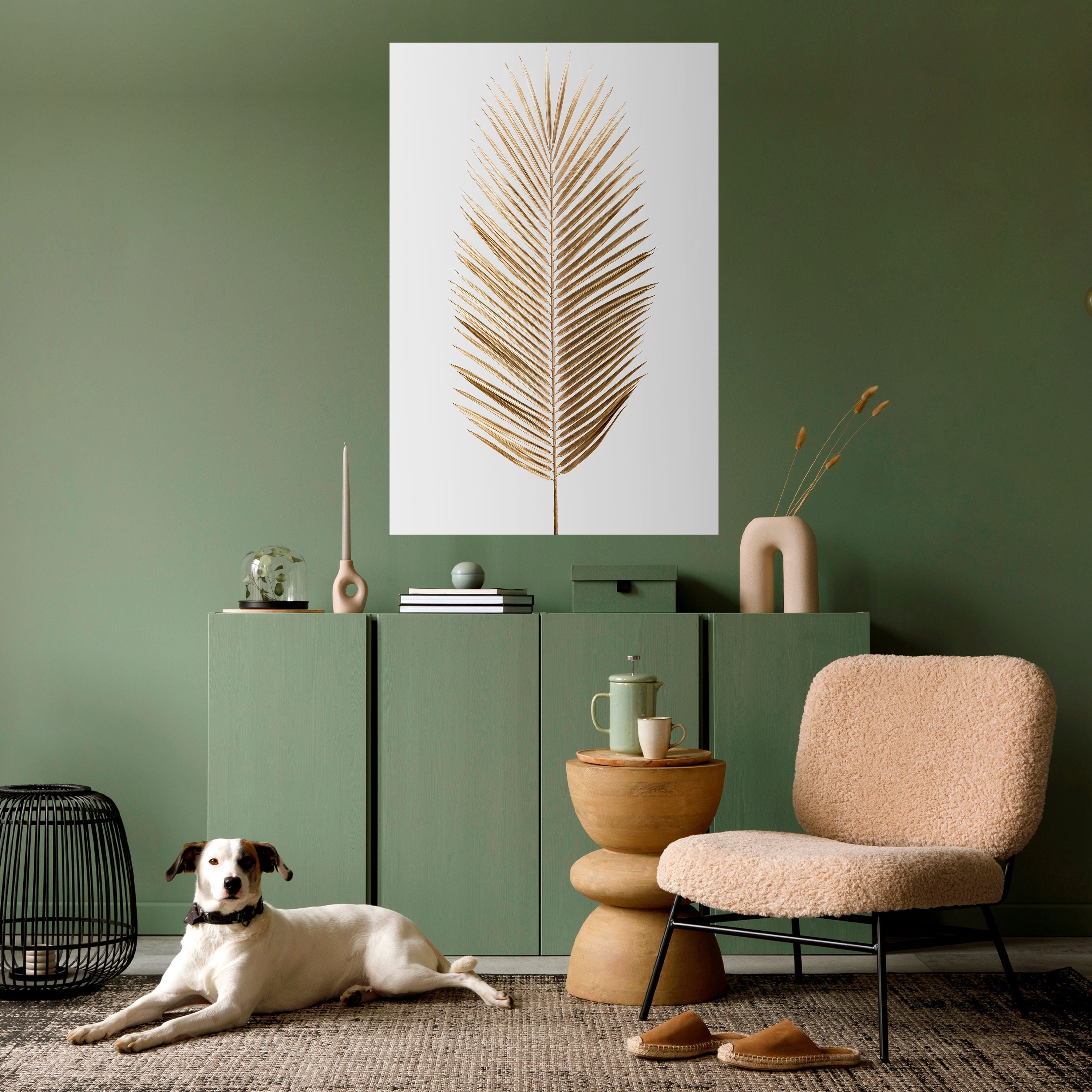 GOLDEN PALM ELEGANCE Vertikales Poster zum Abziehen und Aufkleben