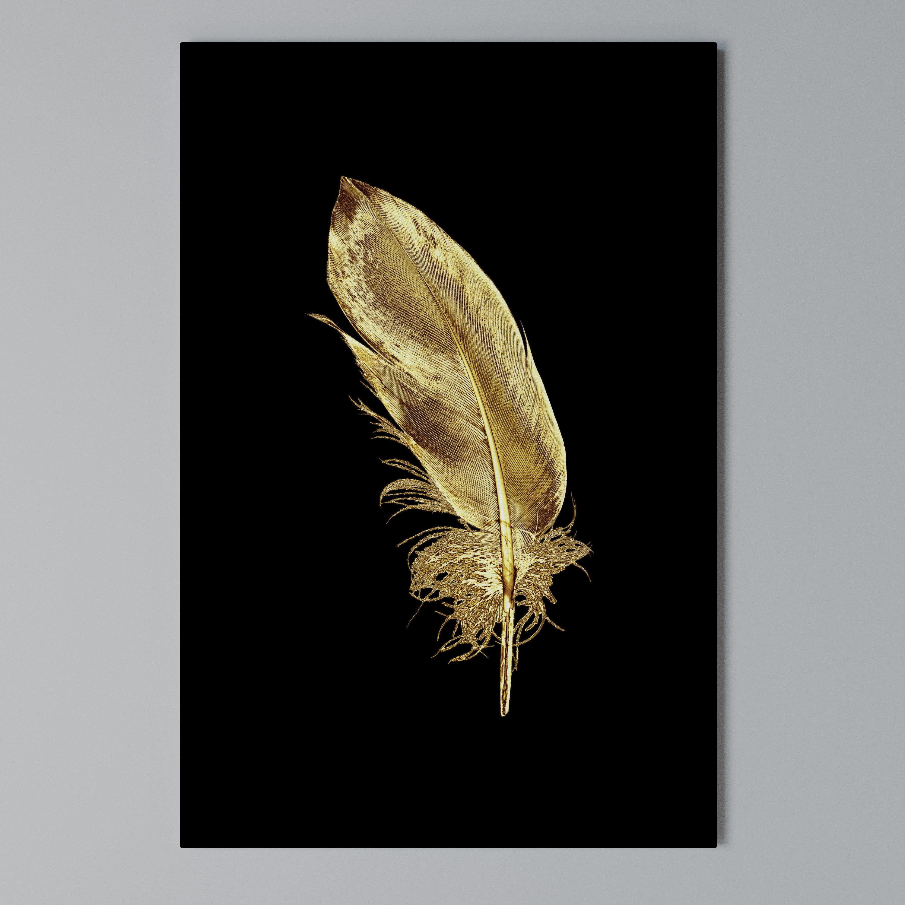 SHIMMERING FEATHER GRACE Vertical Canvas Print