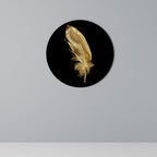 SHIMMERING FEATHER GRACE Runde Wanddekoration Ø 69 cm