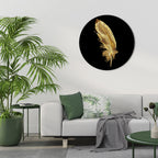 SHIMMERING FEATHER GRACE Runde Wanddekoration Ø 69 cm