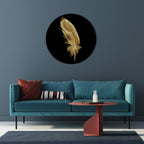 SHIMMERING FEATHER GRACE Runde Wanddekoration Ø 69 cm