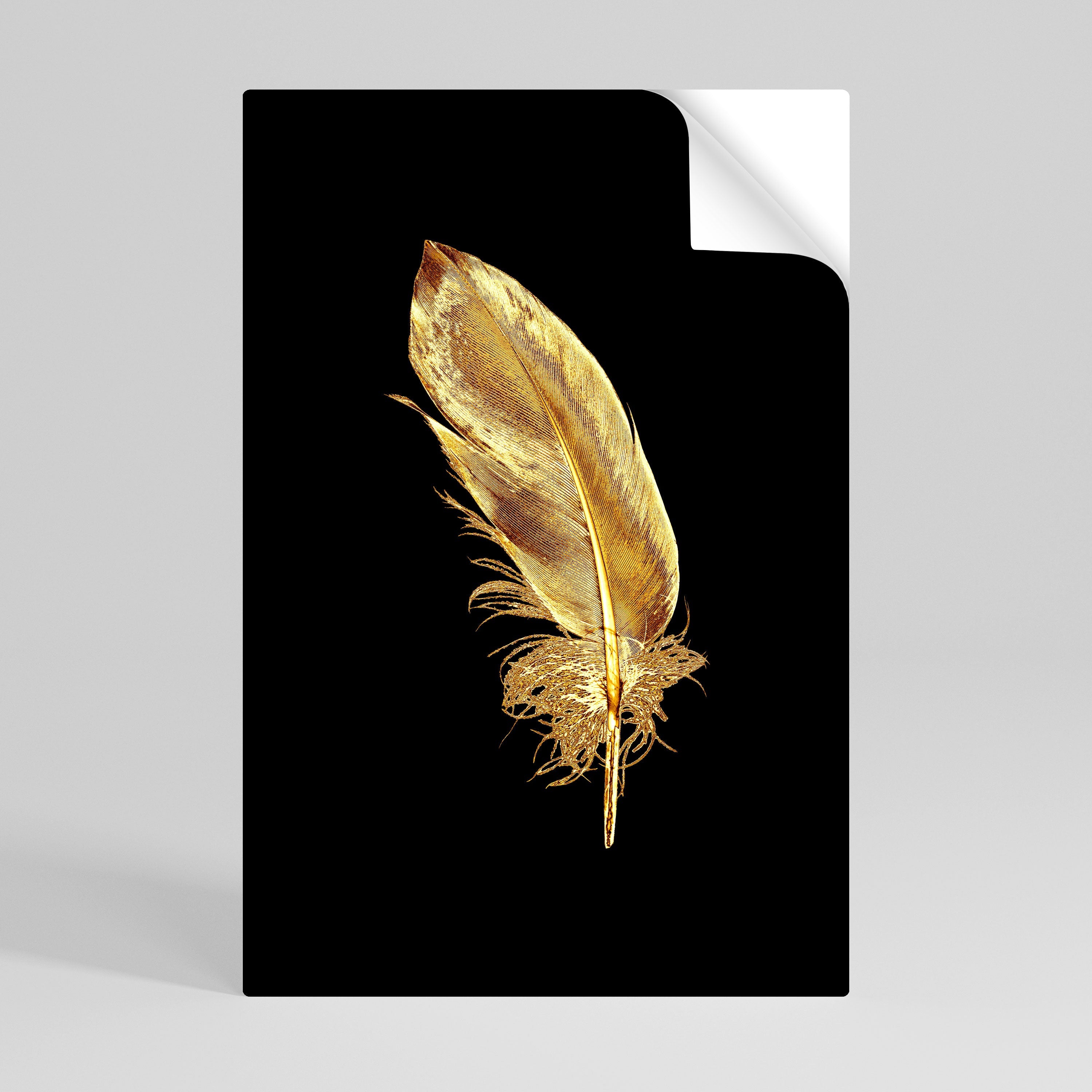SHIMMERING FEATHER GRACE Vertikales Poster zum Abziehen und Aufkleben