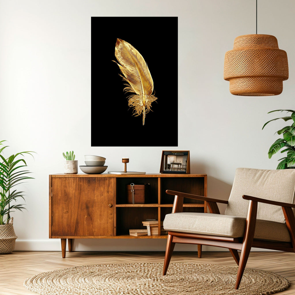 SHIMMERING FEATHER GRACE Vertikales Poster zum Abziehen und Aufkleben