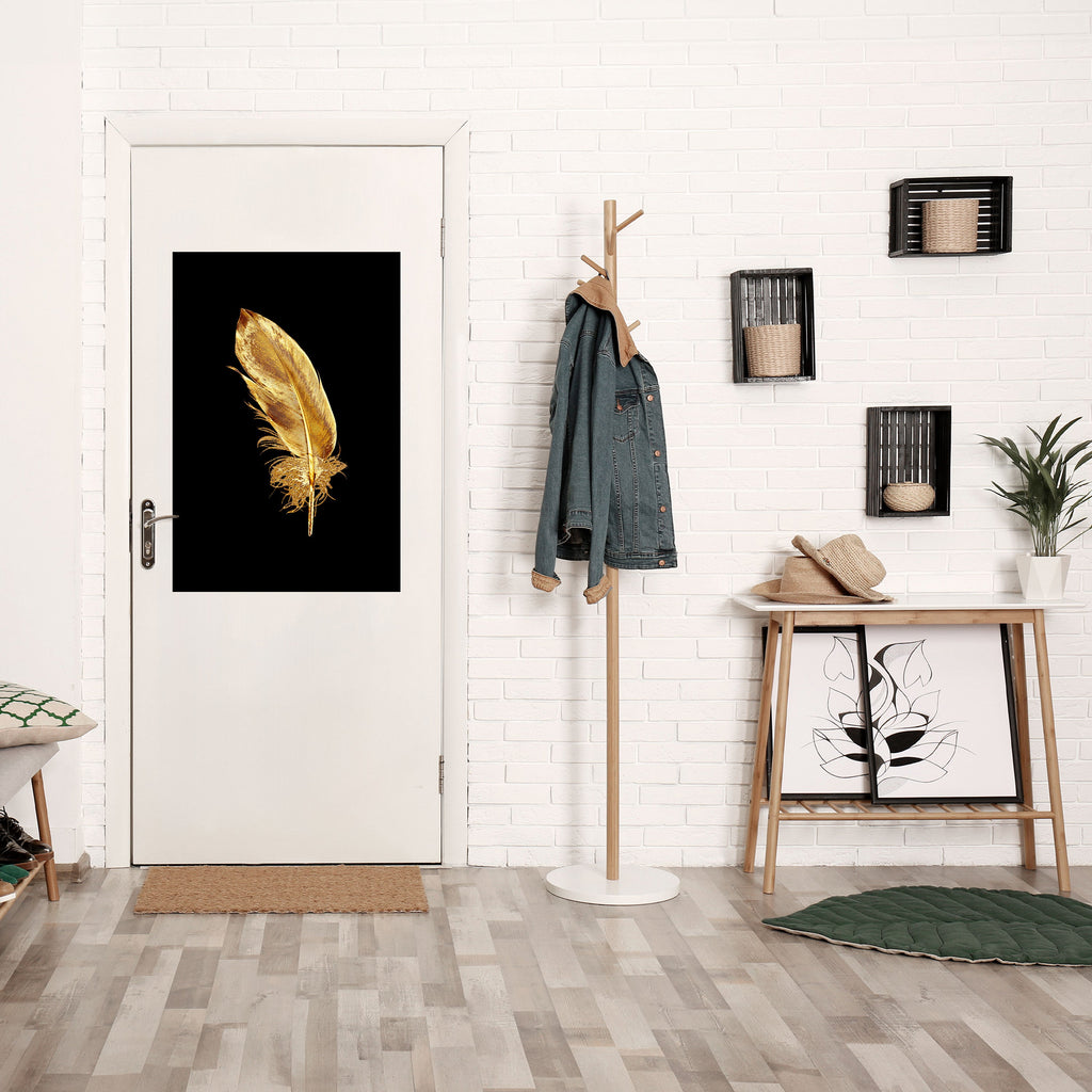 SHIMMERING FEATHER GRACE Vertikales Poster zum Abziehen und Aufkleben