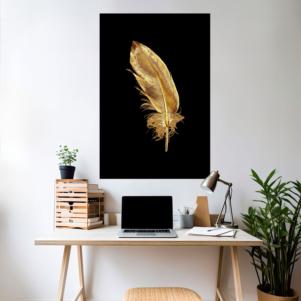 SHIMMERING FEATHER GRACE Vertikales Poster zum Abziehen und Aufkleben