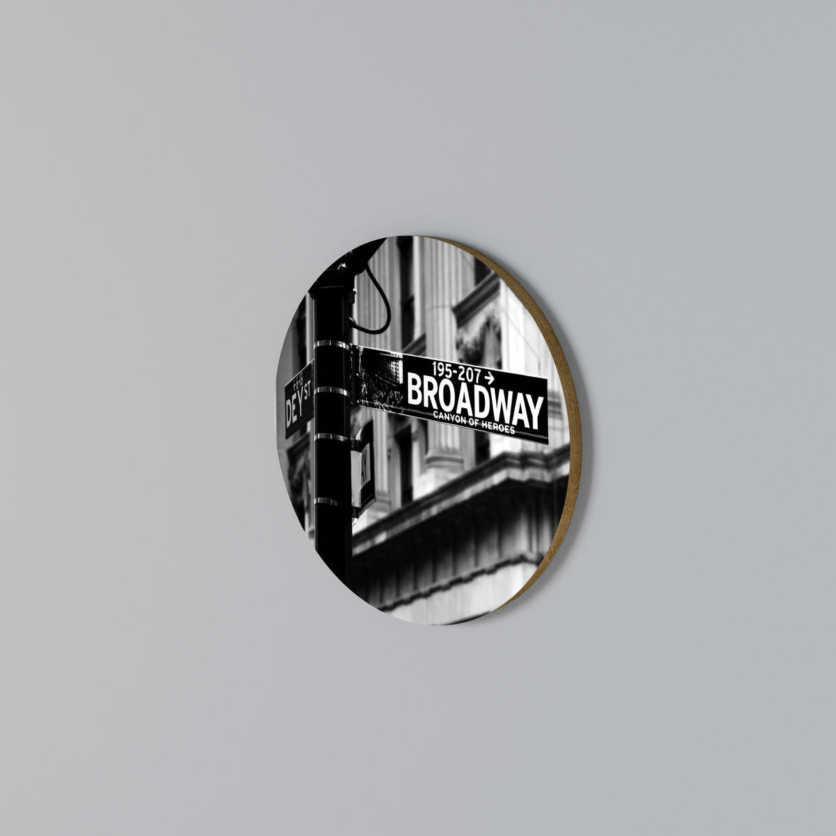 BROADWAY SIGN Rundes Wandbild