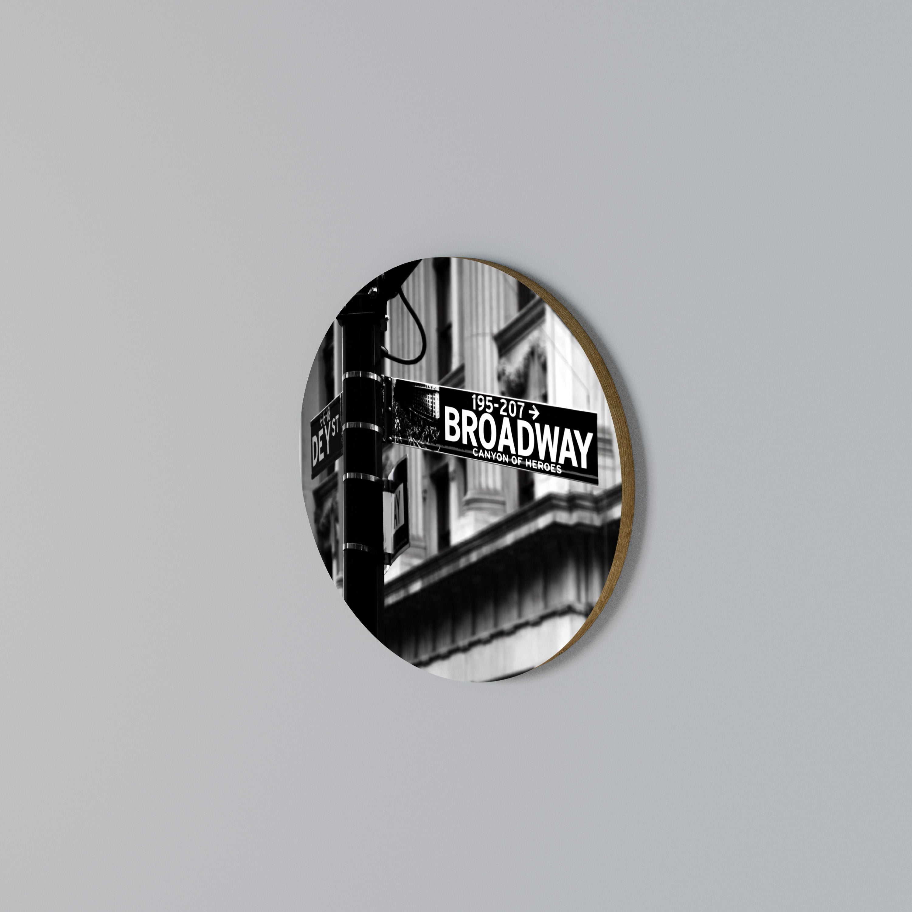 BROADWAY SIGN Round Wall Art