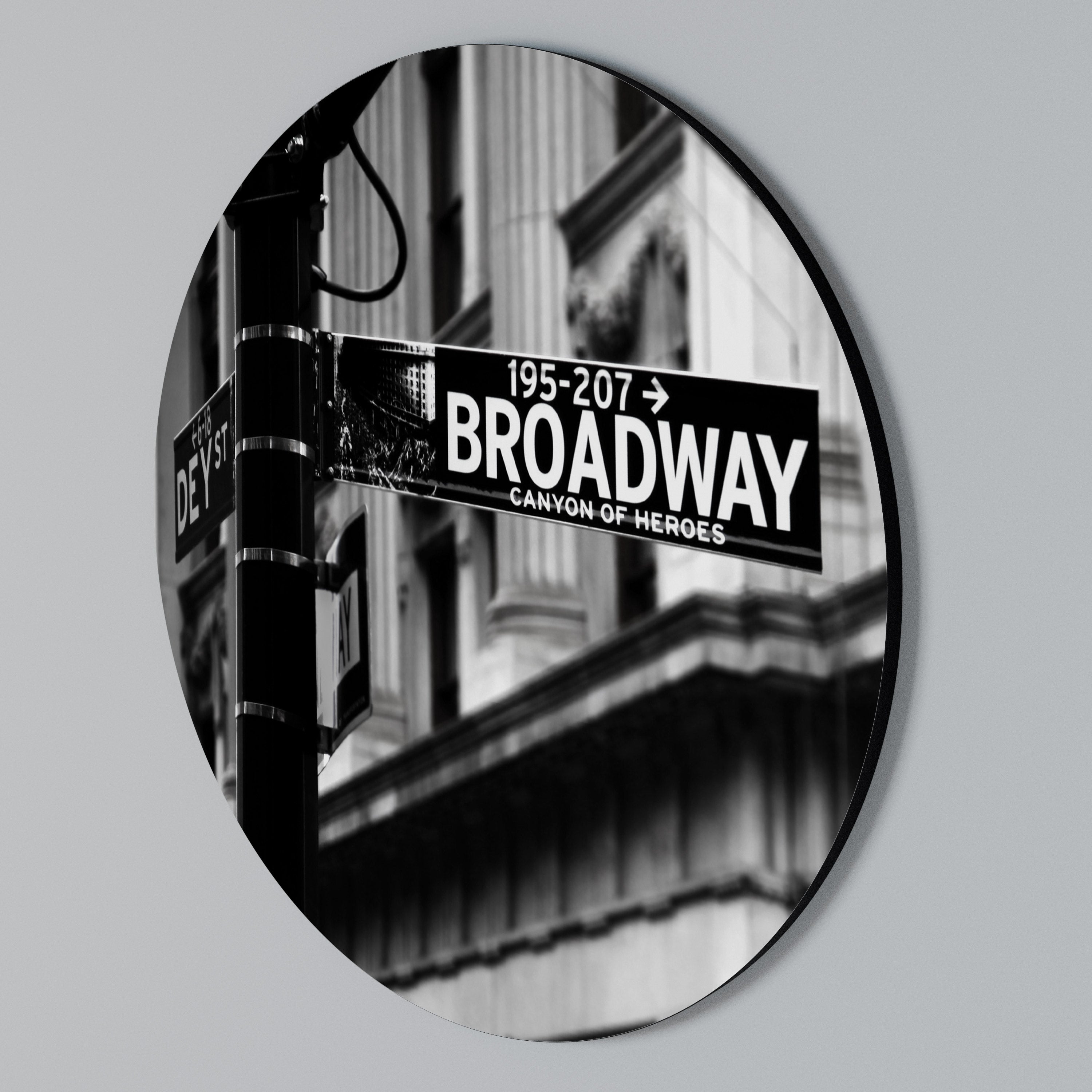 BROADWAY SIGN Round Wall Art