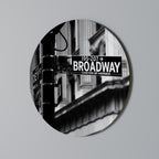 BROADWAY SIGN Round Wall Art