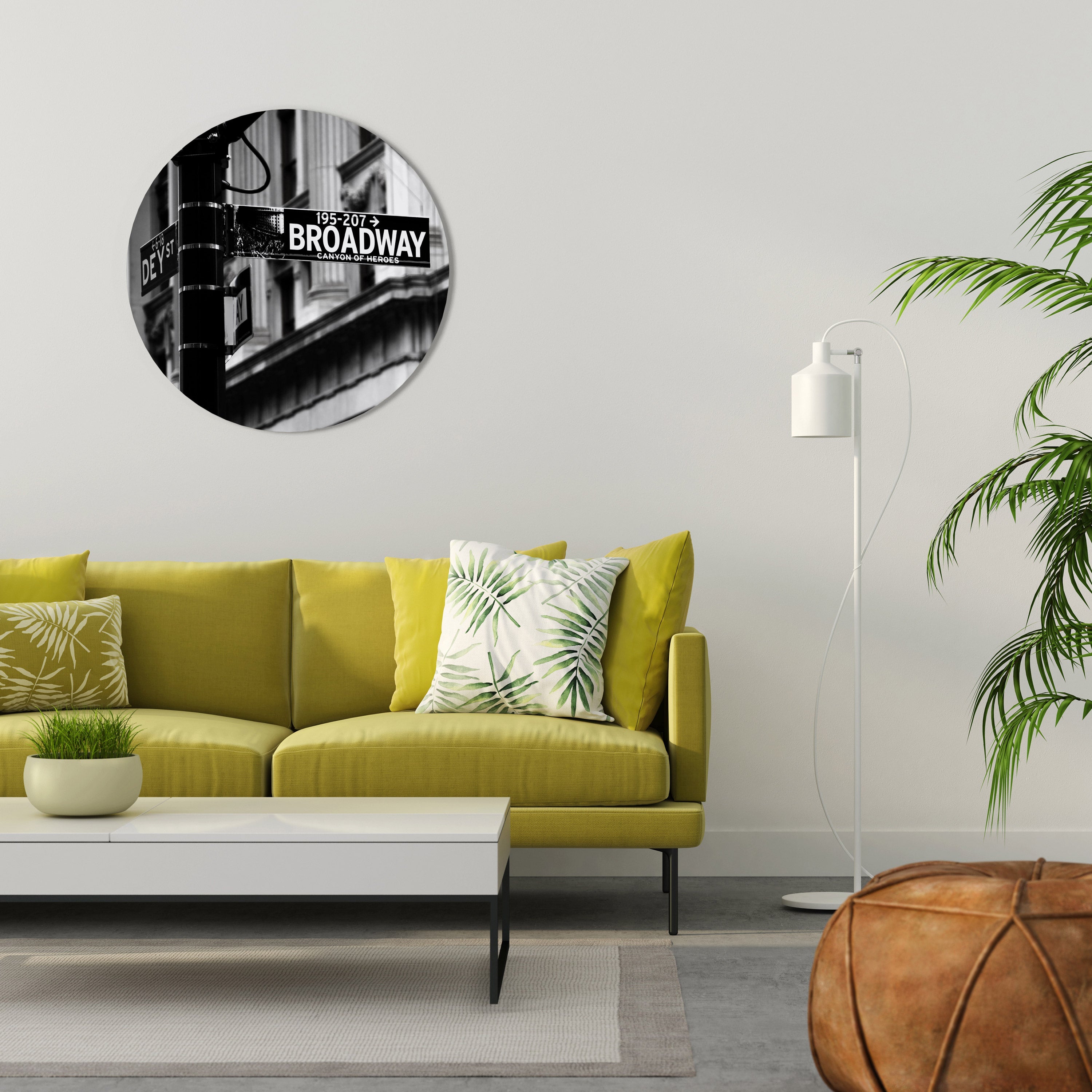 BROADWAY SIGN Runde Wanddekoration Ø 69 cm