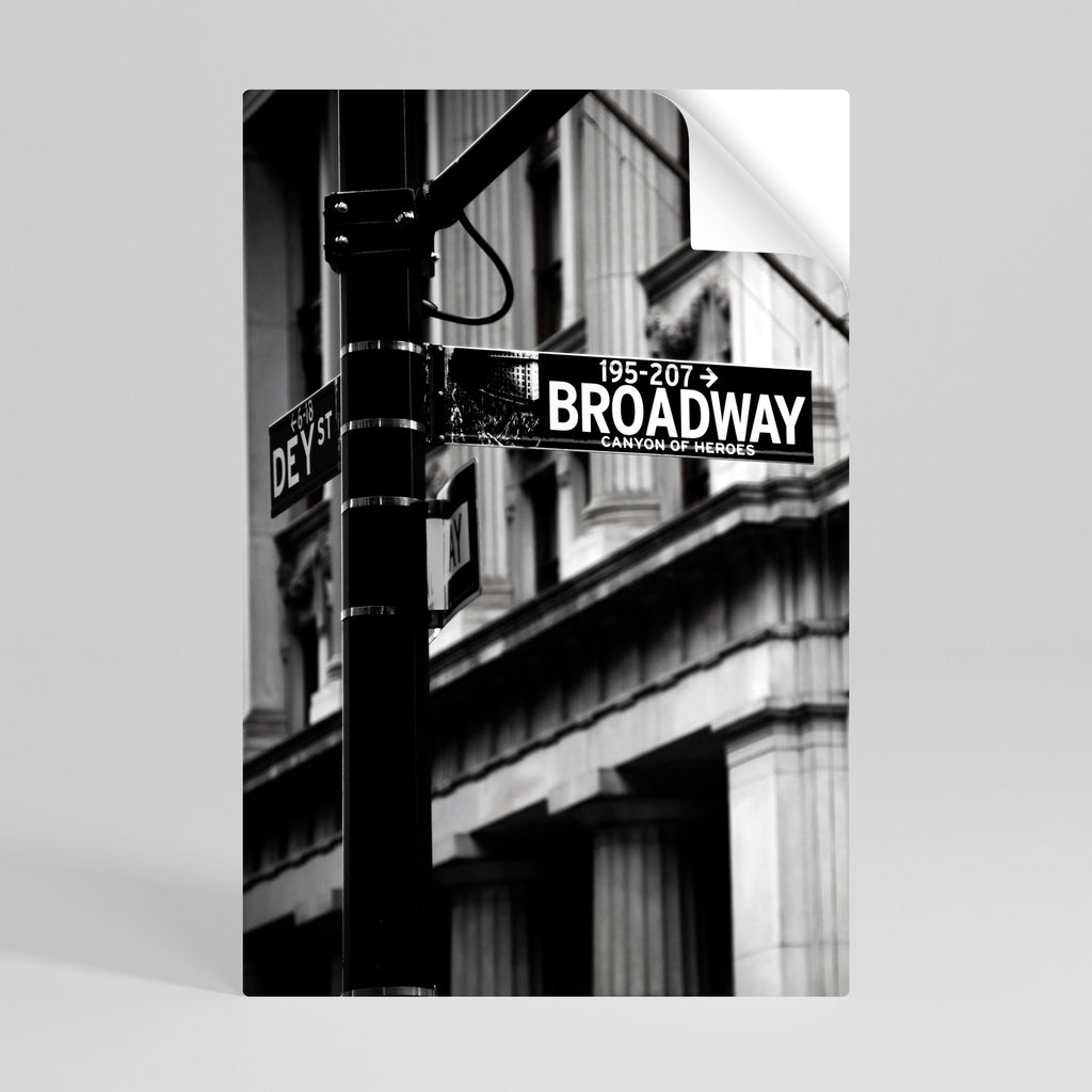 BROADWAY SIGN Vertikales Poster zum Abziehen und Aufkleben
