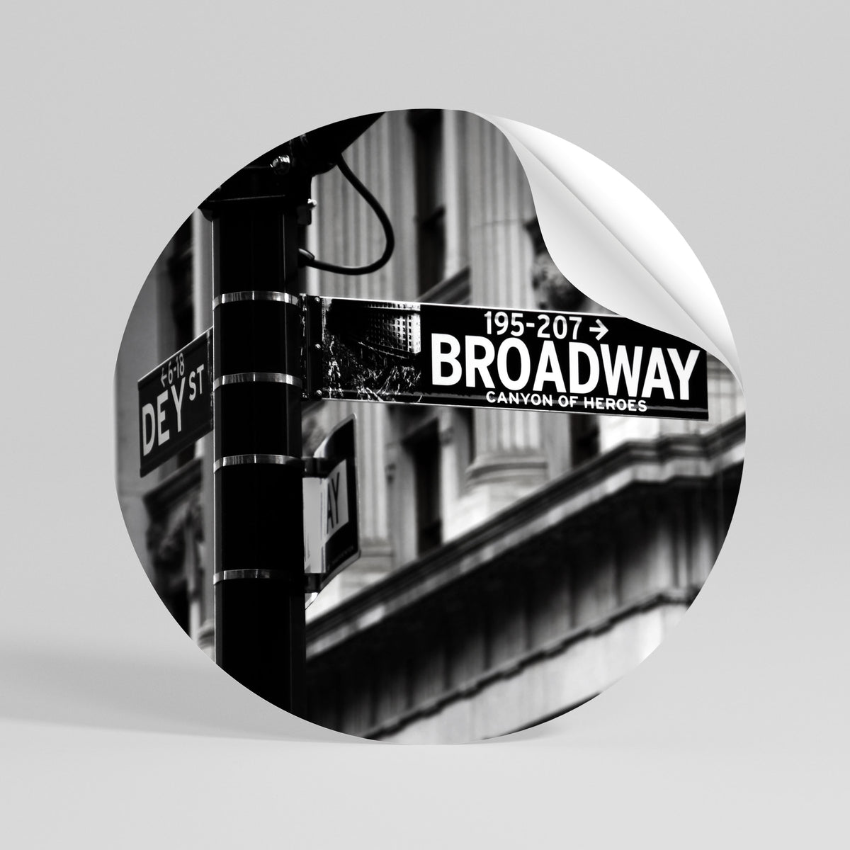 BROADWAY SIGN Runder Wandsticker zum Abziehen und Aufkleben