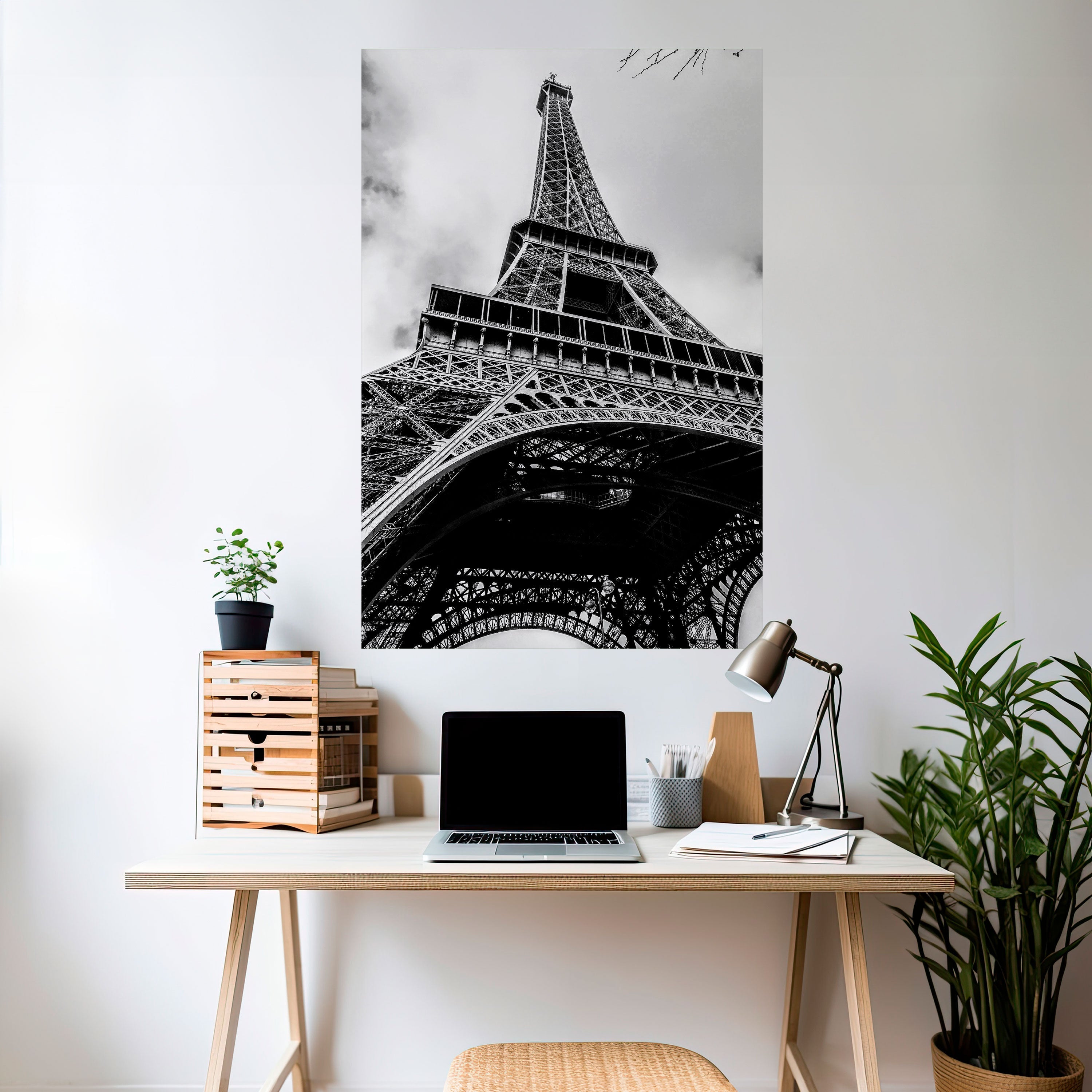 MONOCHROME PARISER IKONE Vertikales Poster zum Abziehen und Aufkleben