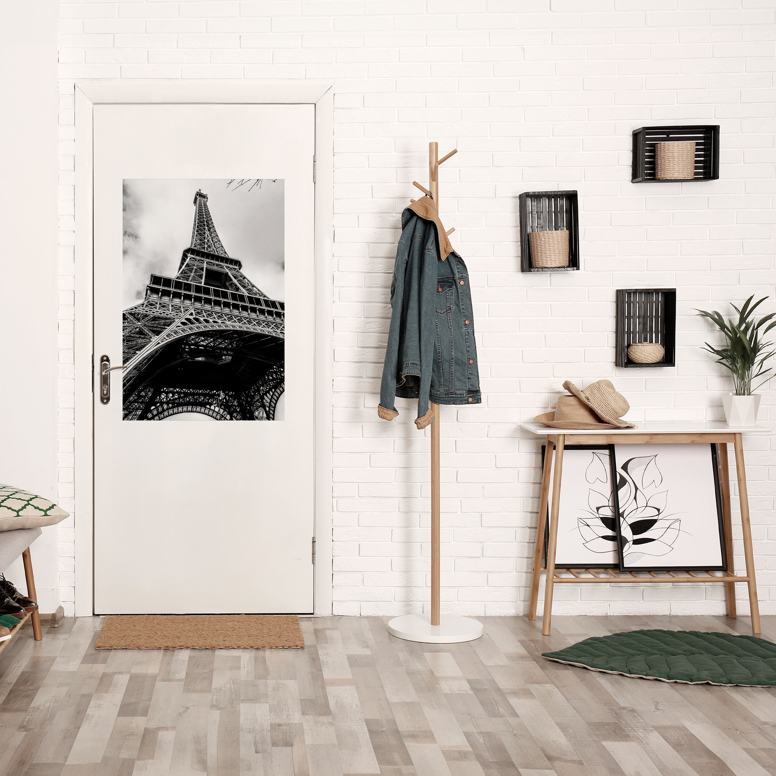 MONOCHROME PARISER IKONE Vertikales Poster zum Abziehen und Aufkleben
