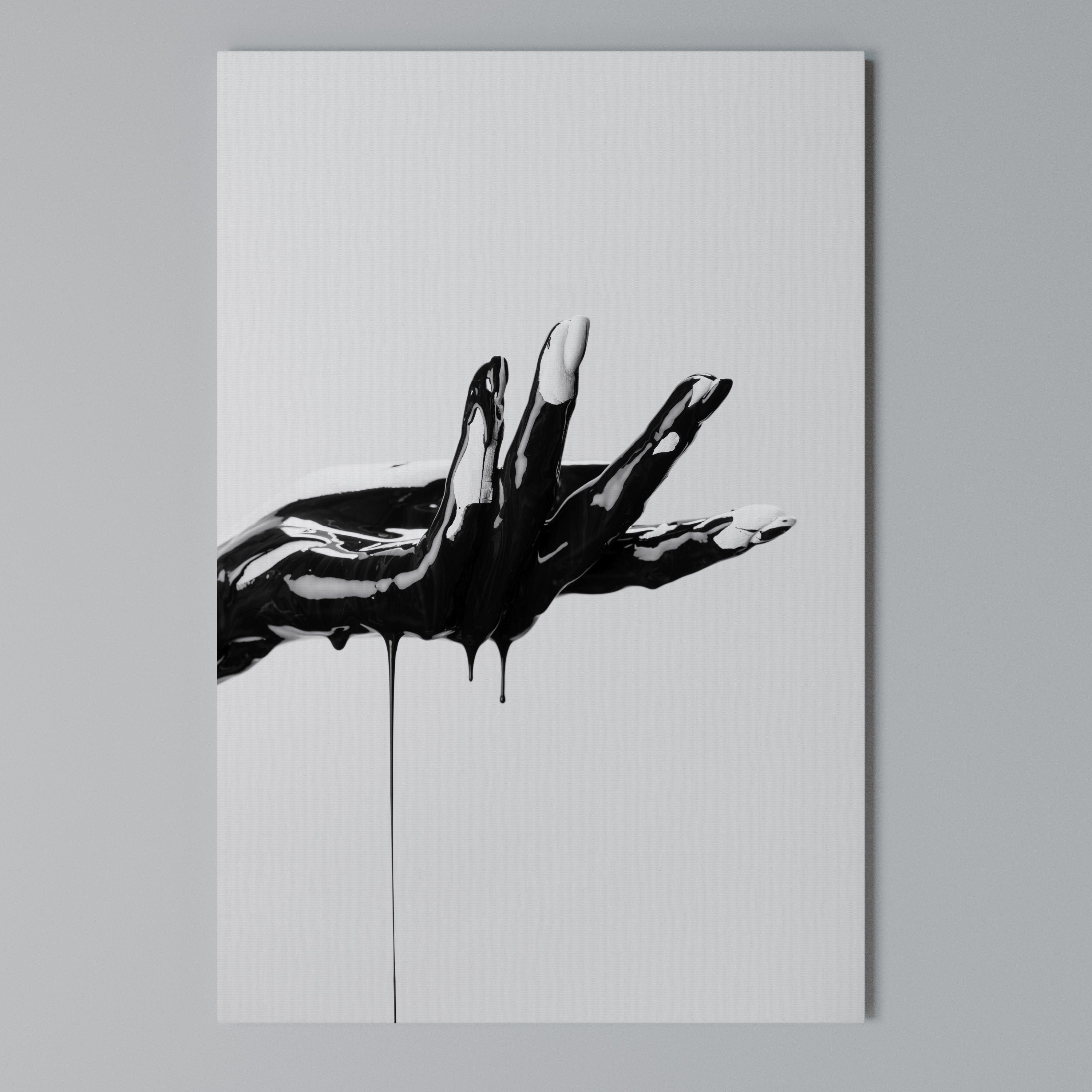 BLACK VISCOSITY Vertical Canvas Print