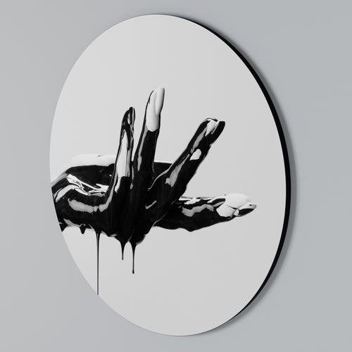 BLACK VISCOSITY Round Wall Art