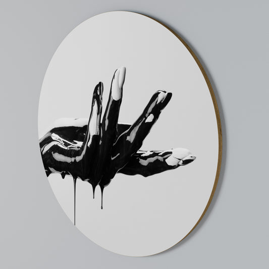 BLACK VISCOSITY Rundes Wandbild
