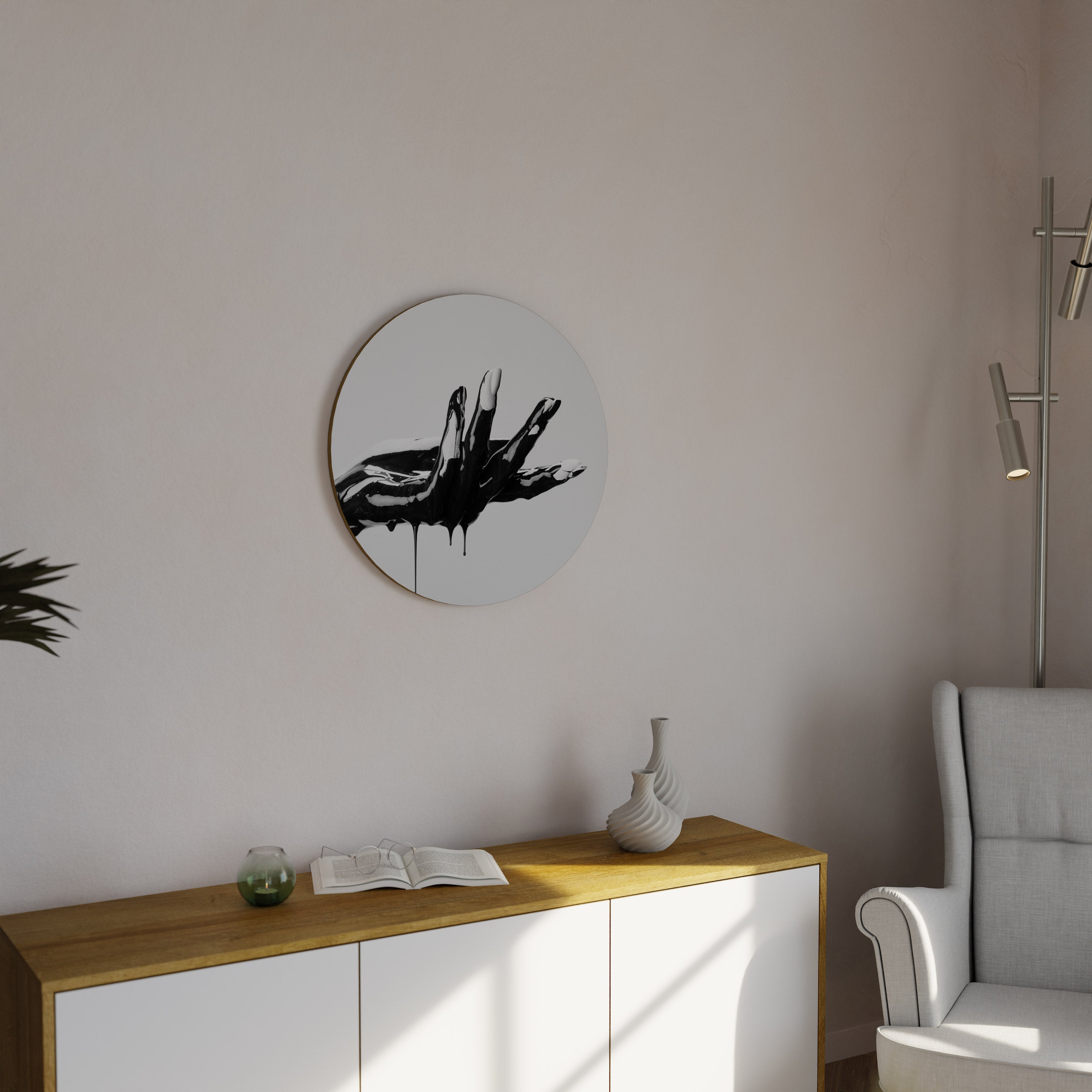 BLACK VISCOSITY Runde Wanddekoration Ø 69 cm