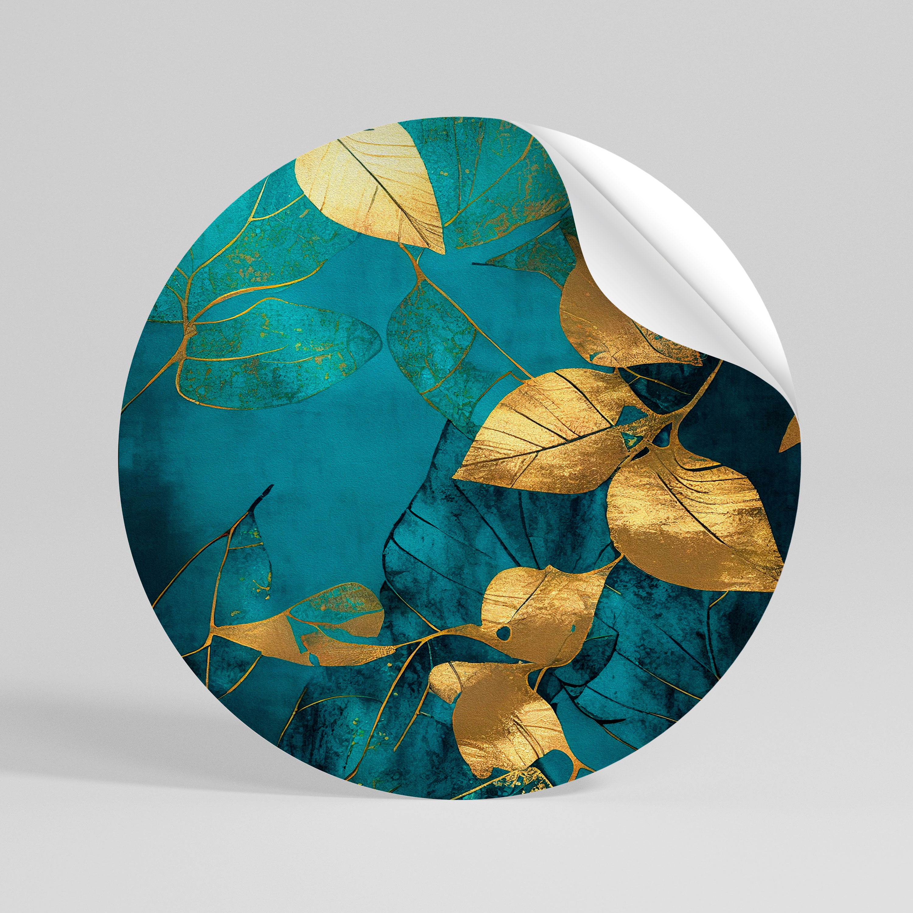 FOLIAGE FANTASIA Peel and Stick Round Sticker