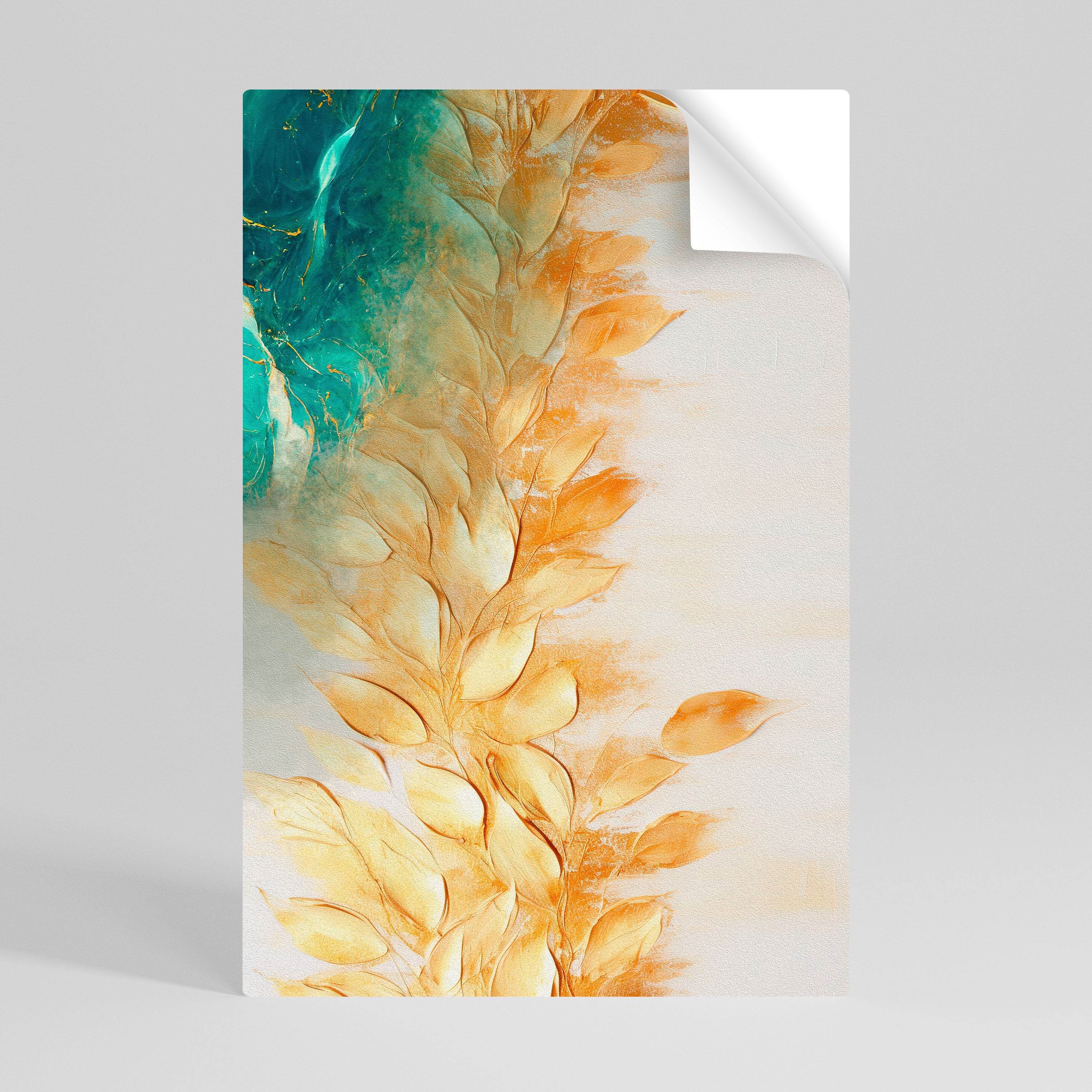 Poster „Leaves in Radiance“ zum Abziehen und Aufkleben, vertikal