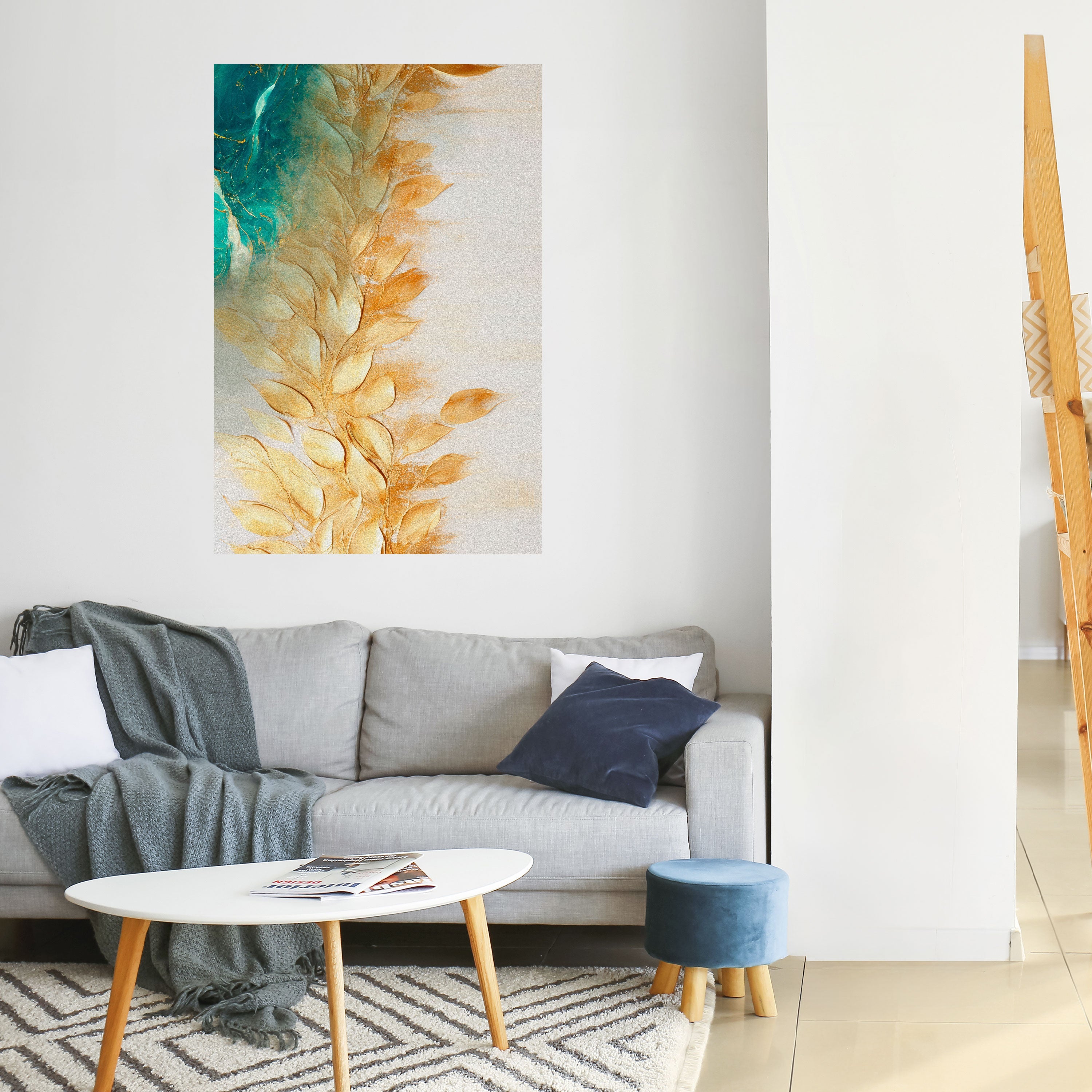 Poster „Leaves in Radiance“ zum Abziehen und Aufkleben, vertikal