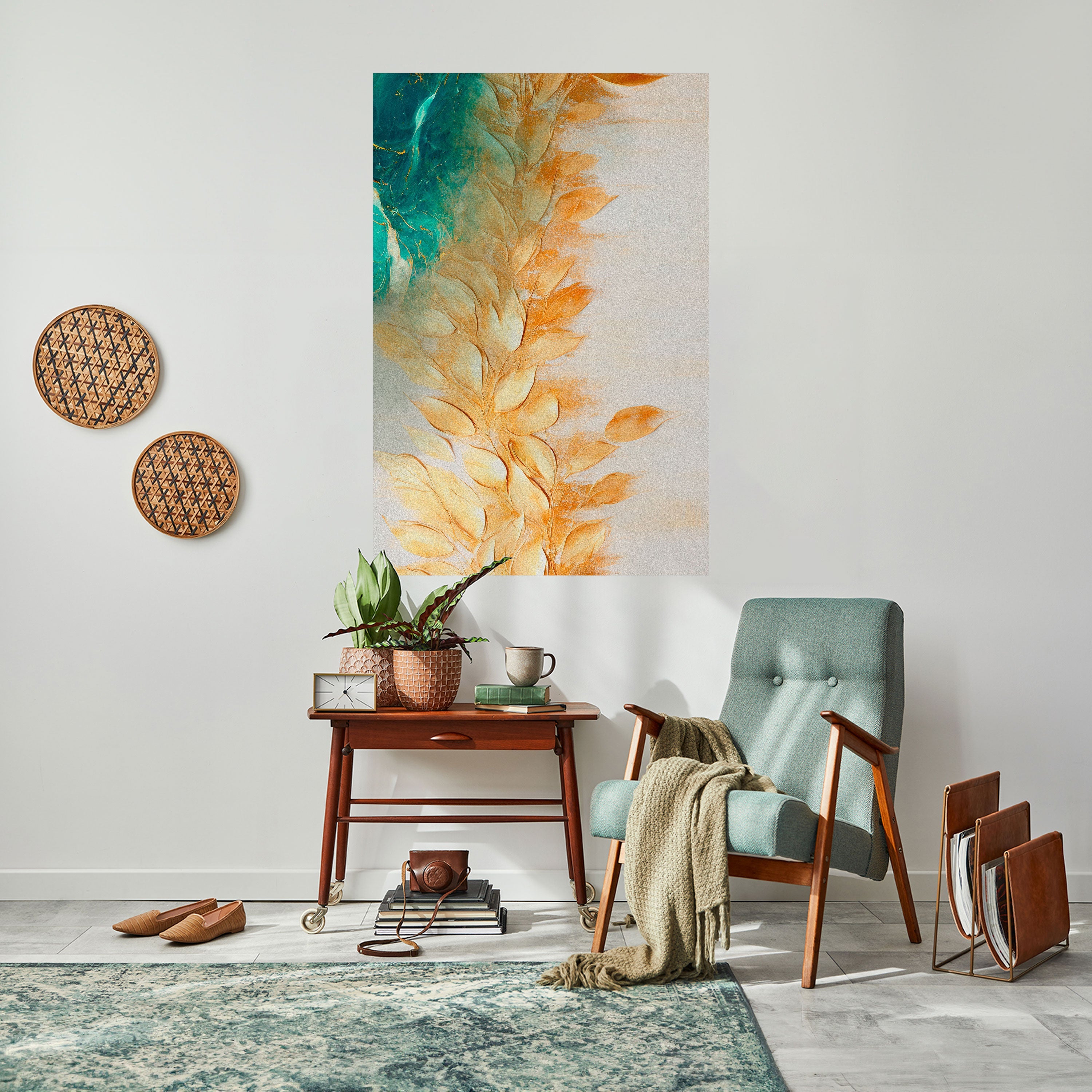 Poster „Leaves in Radiance“ zum Abziehen und Aufkleben, vertikal