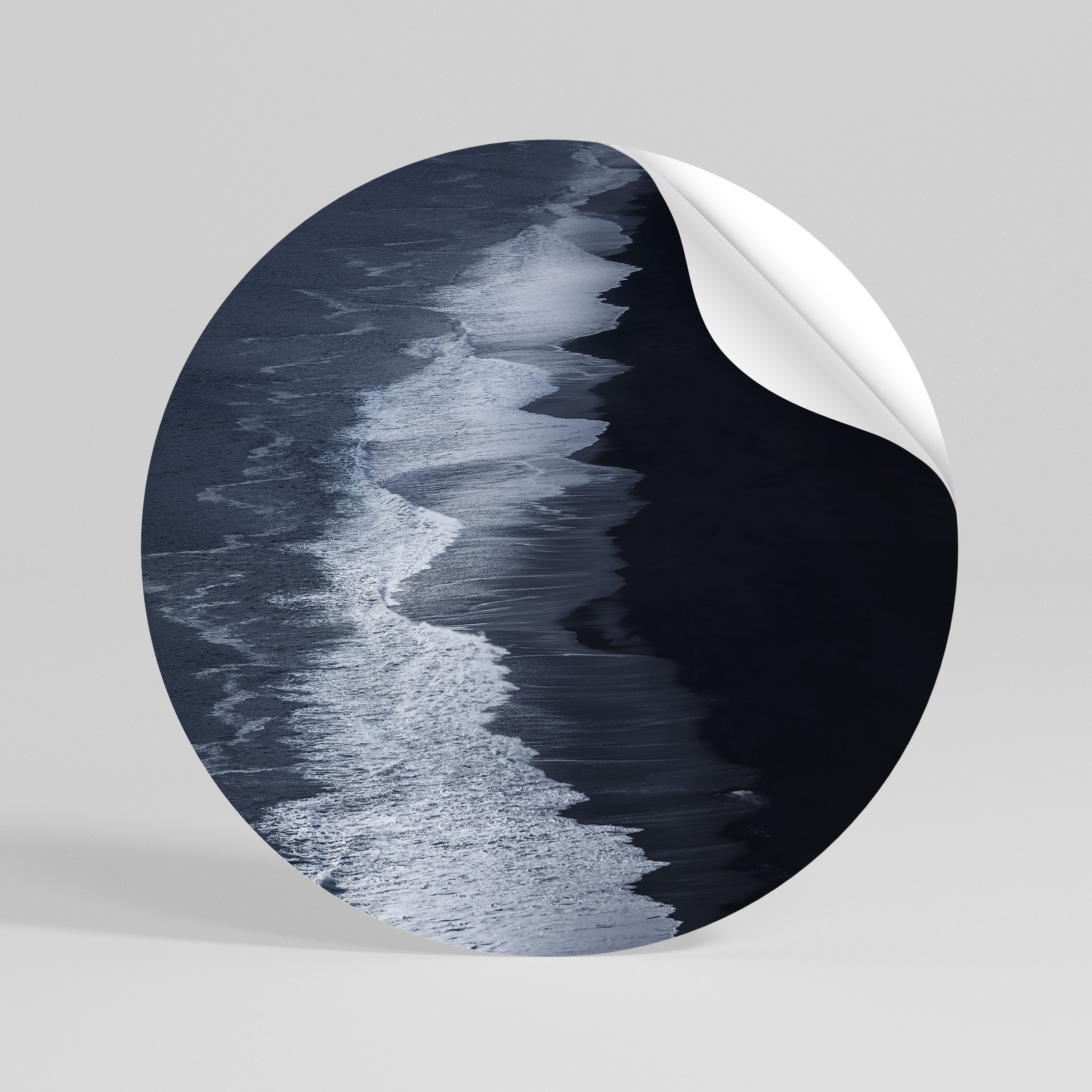 OCEAN'S WHISPER Peel and Stick Round Sticker