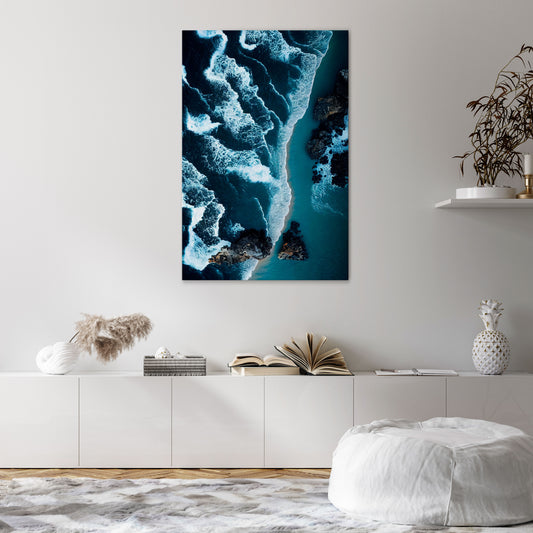 COSMIC COASTLINE Vertical Canvas Print
