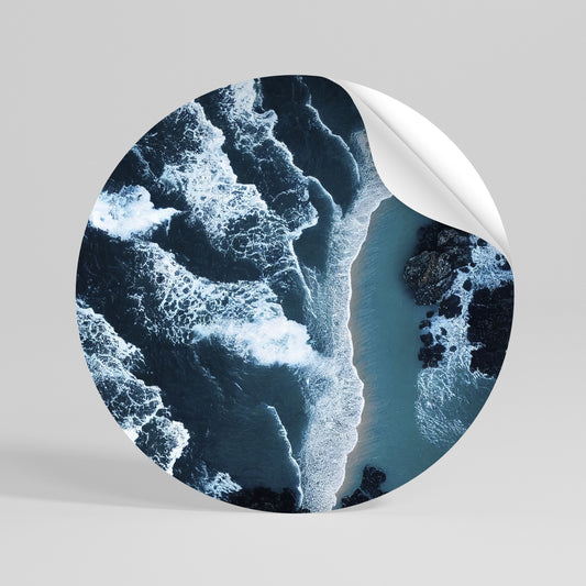 COSMIC COASTLINE Runder Wandsticker zum Abziehen und Aufkleben
