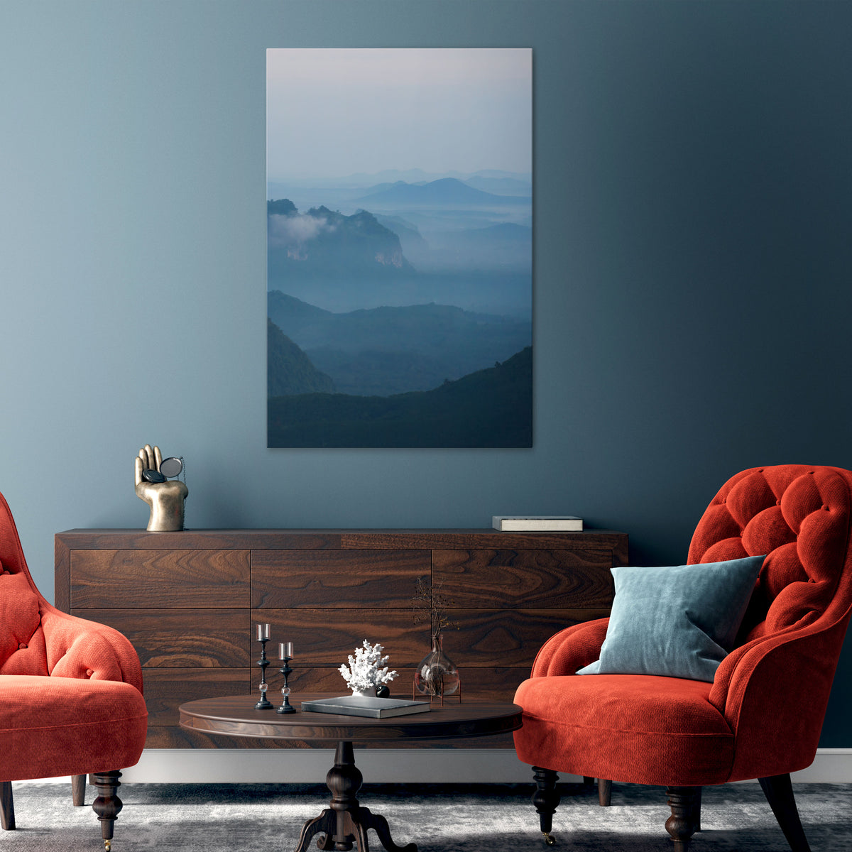 MISTY MOUNTAIN WHISPER Vertical Canvas Print