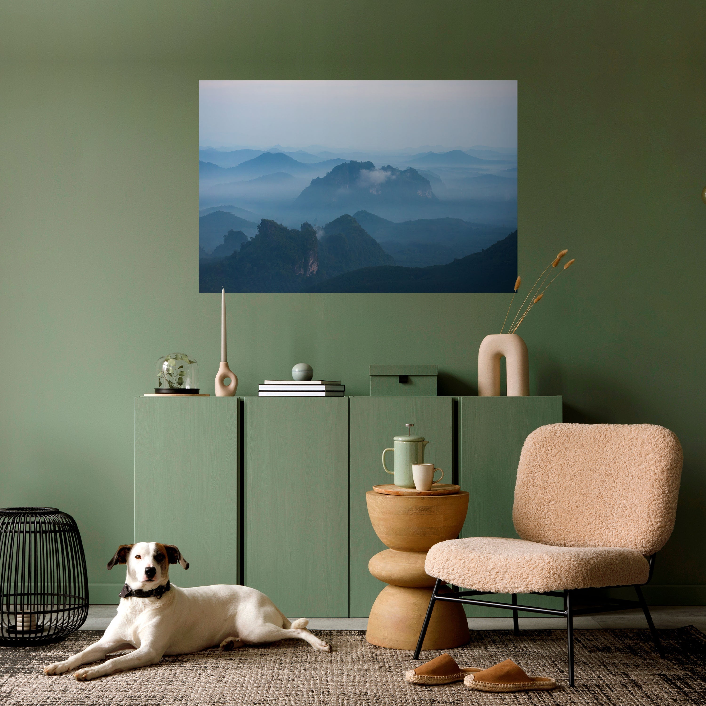 MISTY MOUNTAIN WHISPER Horizontales Poster zum Abziehen und Aufkleben