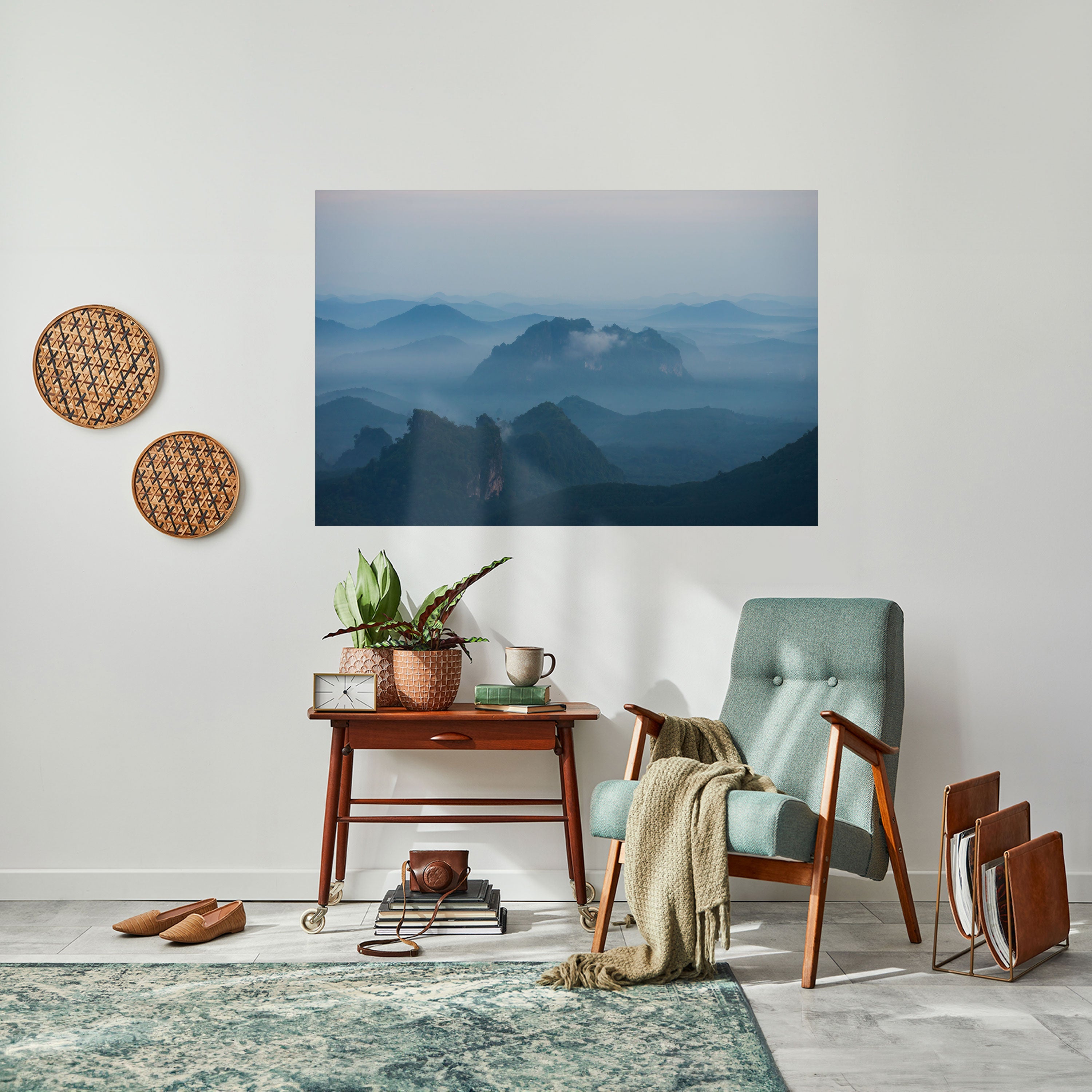MISTY MOUNTAIN WHISPER Horizontales Poster zum Abziehen und Aufkleben