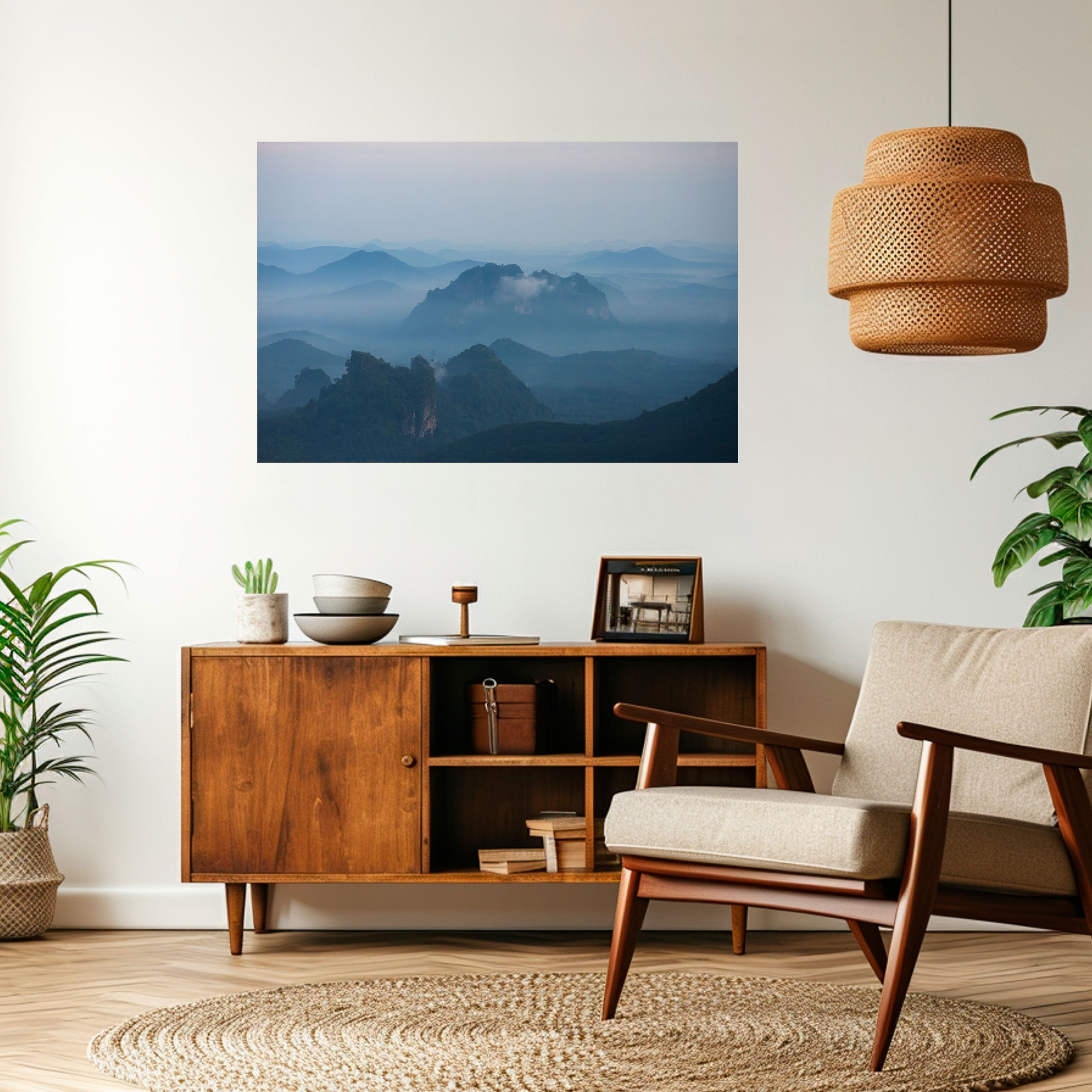 MISTY MOUNTAIN WHISPER Horizontales Poster zum Abziehen und Aufkleben