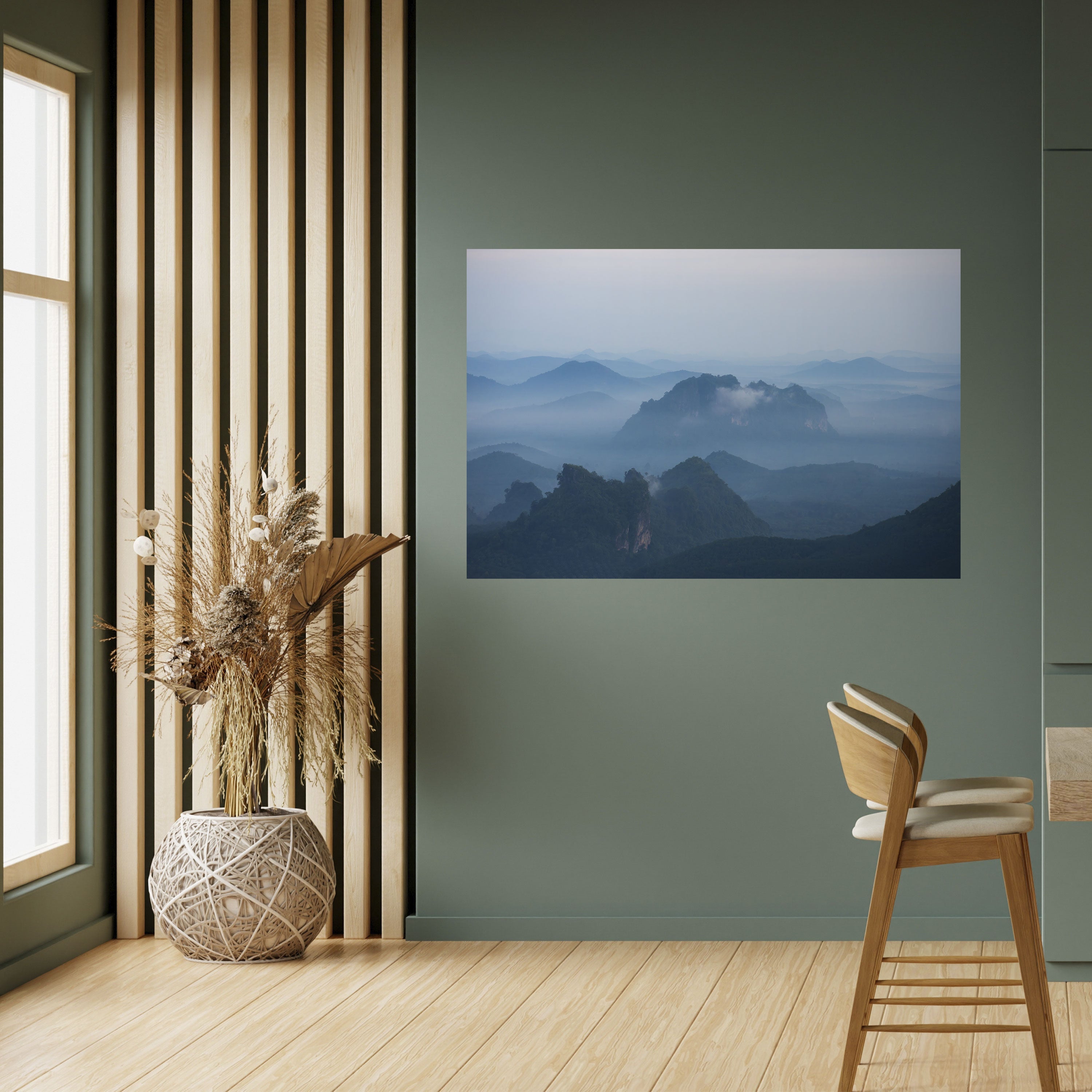 MISTY MOUNTAIN WHISPER Horizontales Poster zum Abziehen und Aufkleben